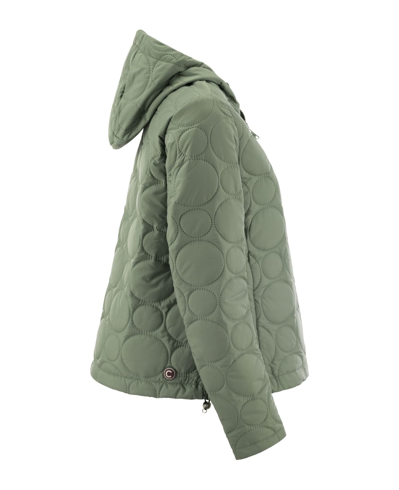Colmar Hoop - Jacket With Hood And Circular Quilting - Green ジャケット