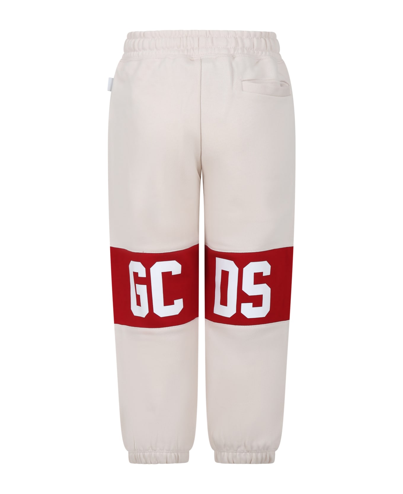 GCDS Mini Beige Trousers For Boy With Logo - Beige