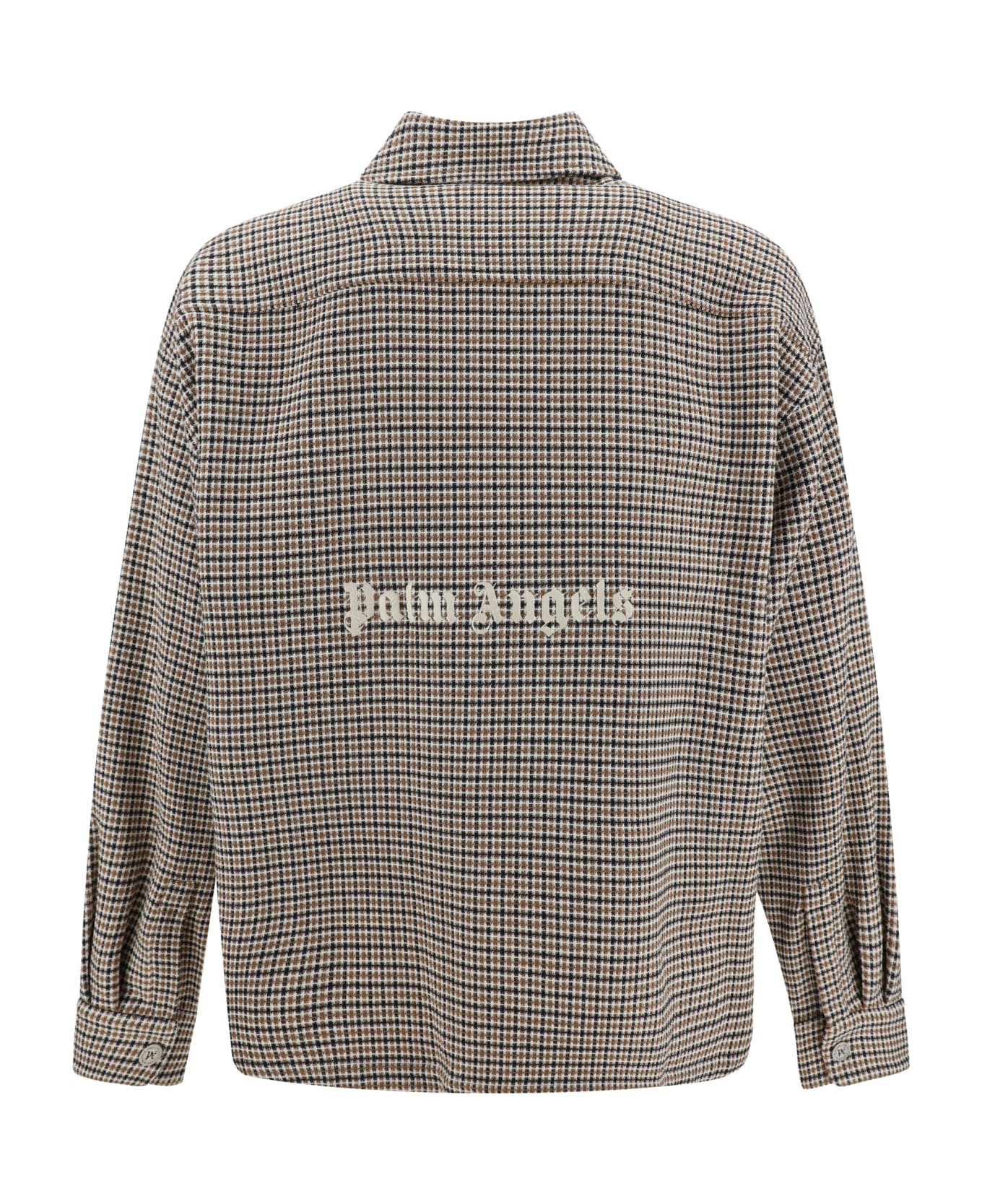 Palm Angels Check Back Logo Overshirt - Multicolor Off White