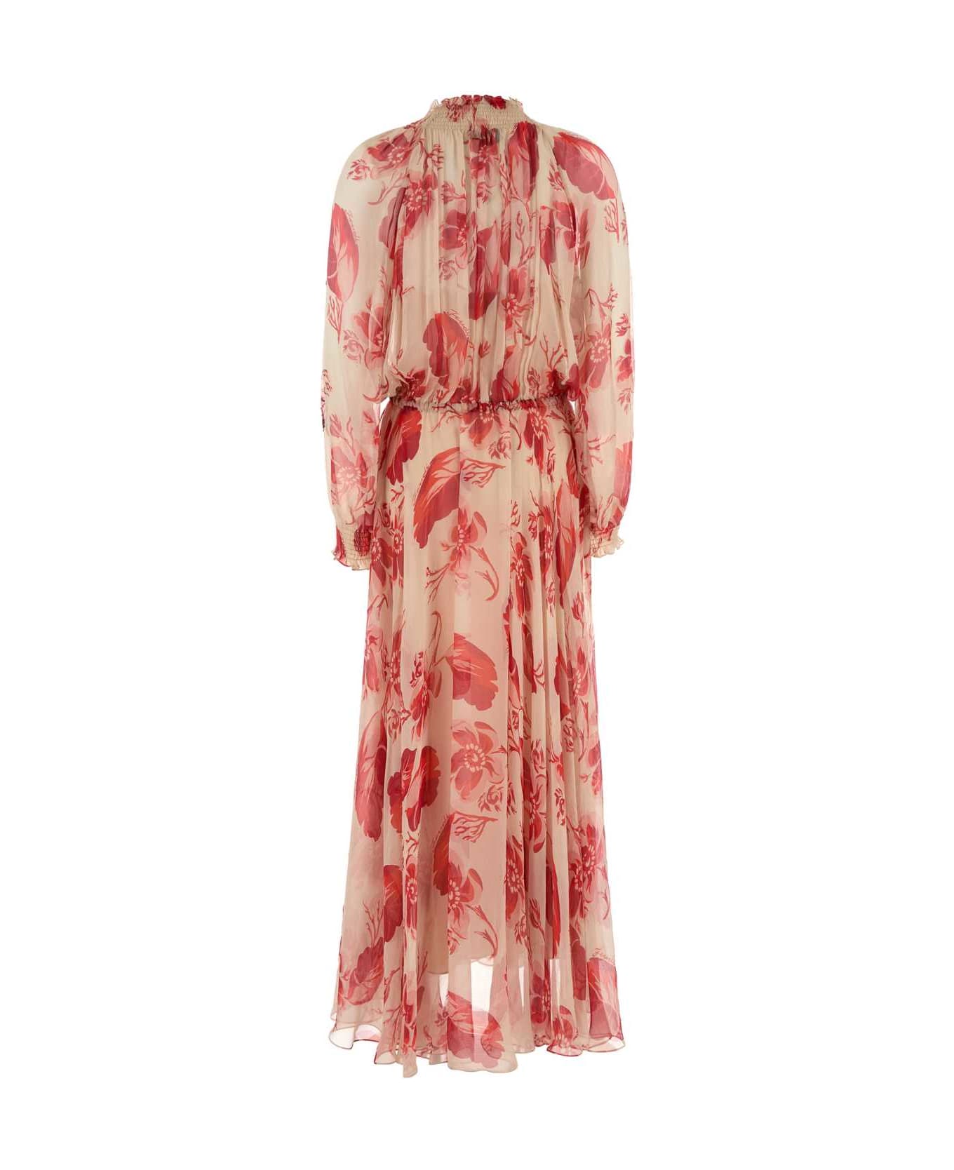 Fendi Printed Chiffon Long Dress - BAHAMAS-25