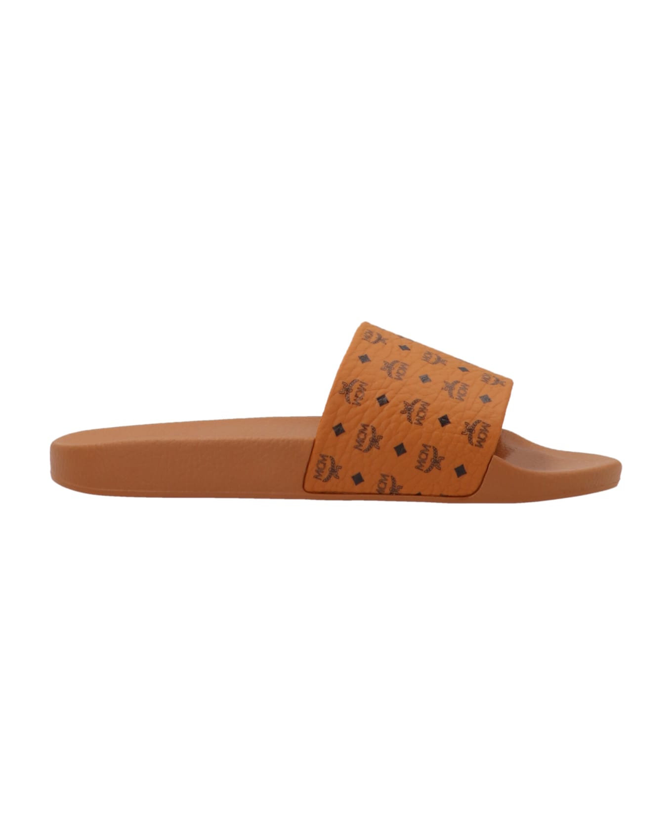 MCM All-over Monogram Slides - Brown