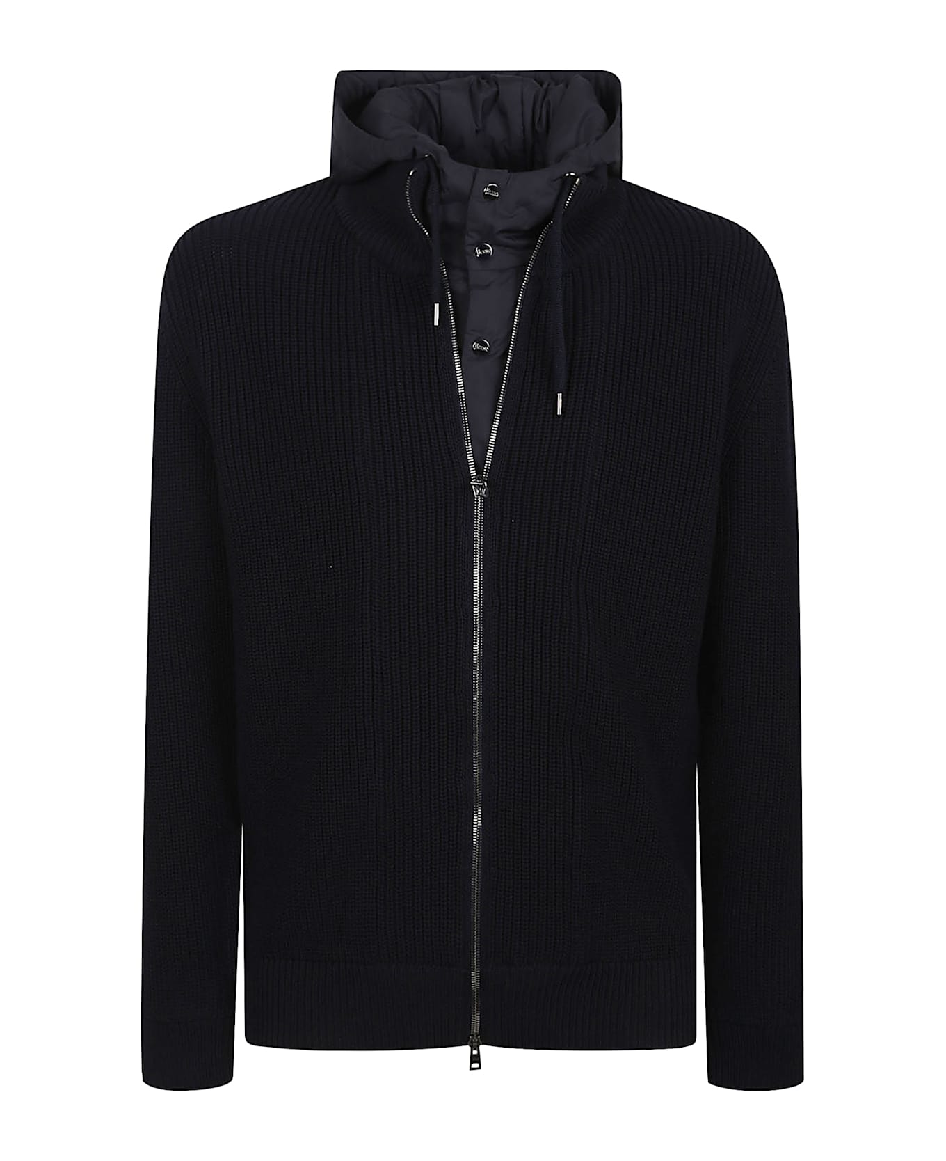 Herno Giacca In Maglia Pettorina Nylon - Blu Navy