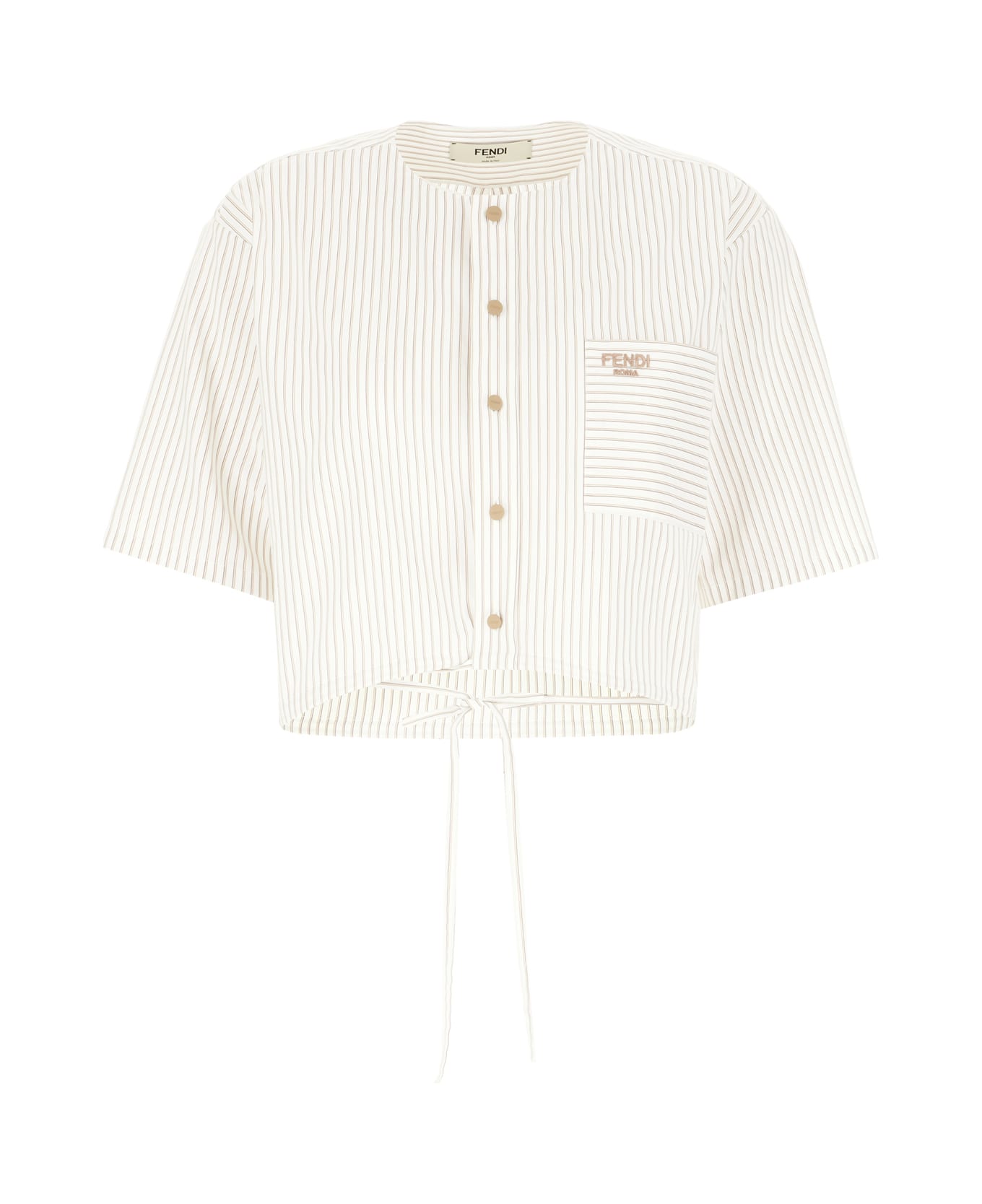 Fendi Printed Poplin Shirt - CREAM