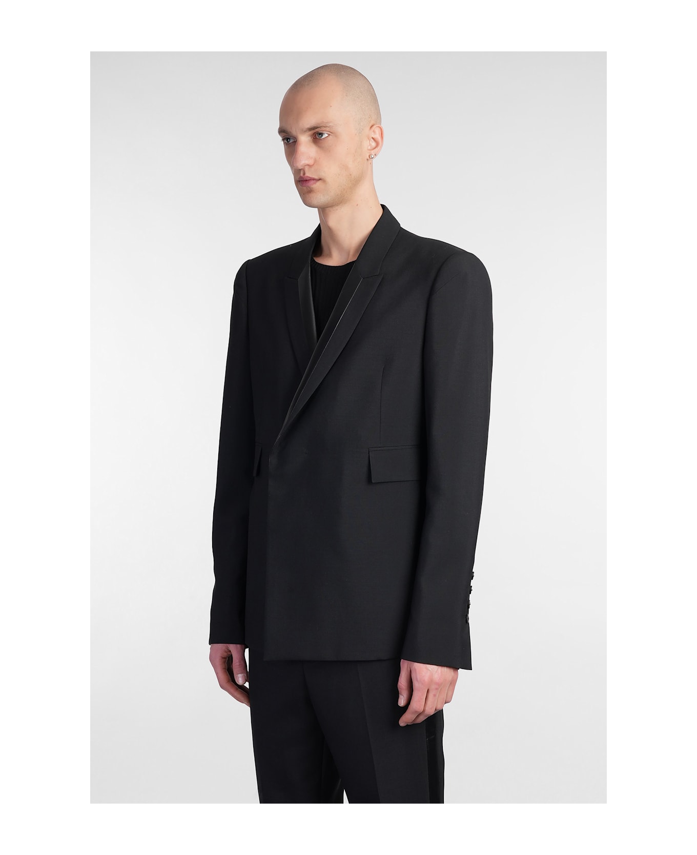 Sapio N 4 Blazer In Black Wool - black
