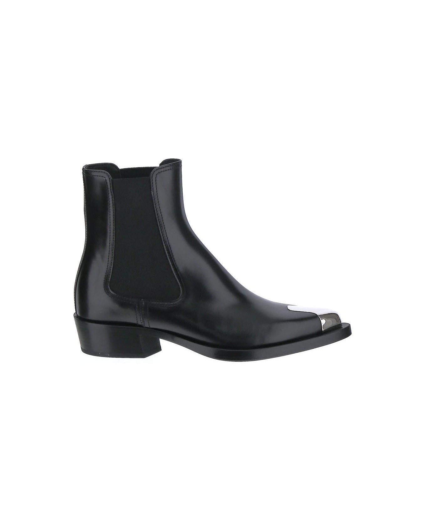 Alexander McQueen Leather Ankle Boots - Black ブーツ