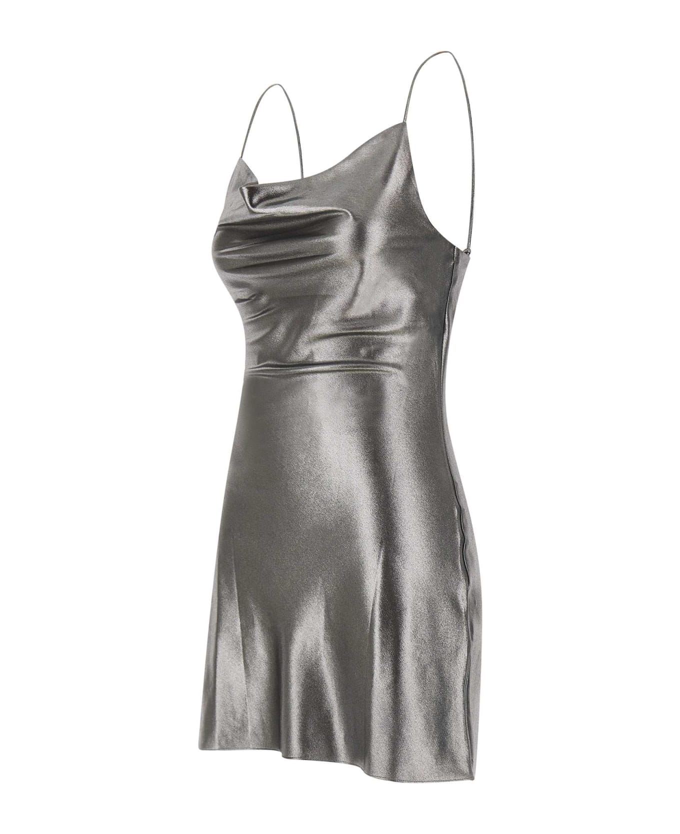 Rotate by Birger Christensen "metallic Mini Slip Dress" - SILVER ワンピース＆ドレス