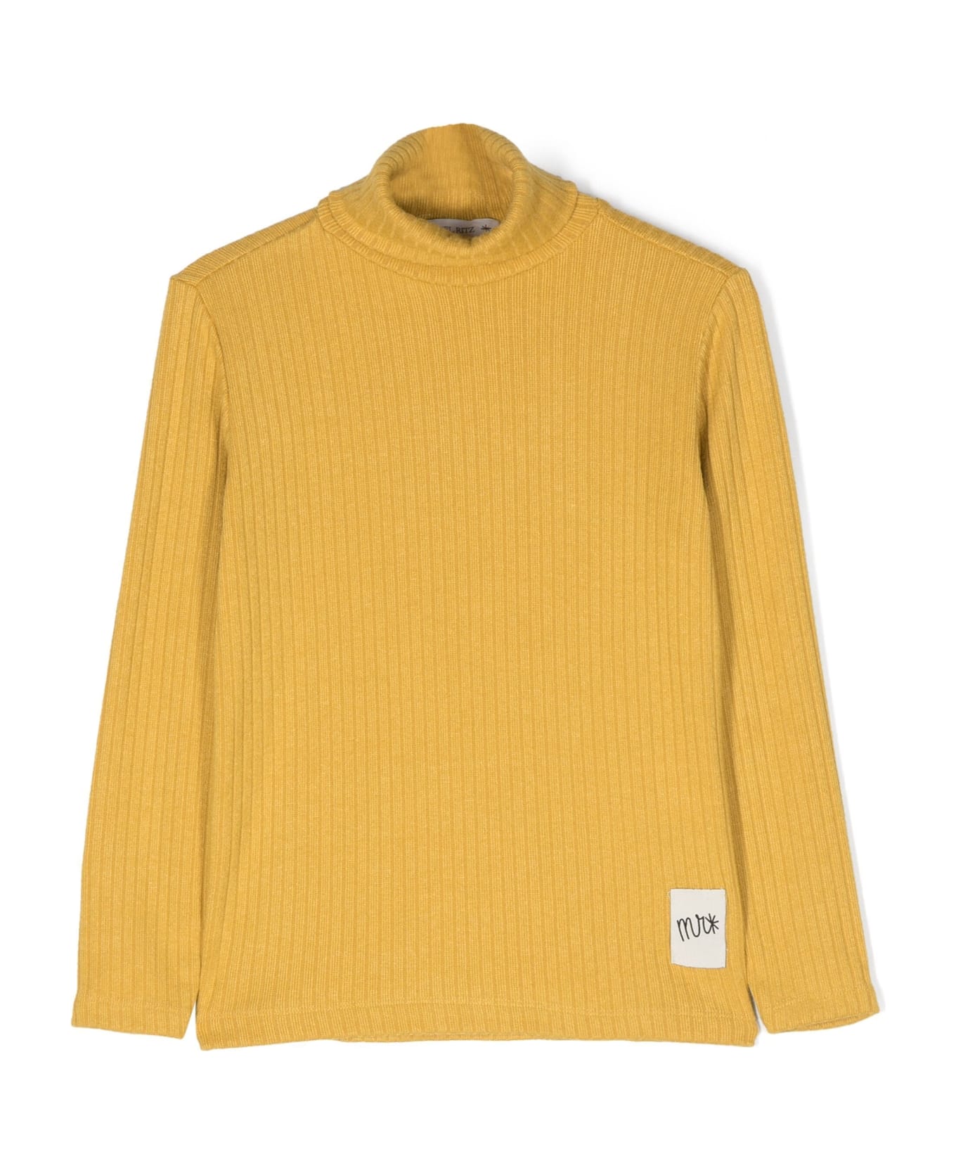 Manuel Ritz Turtleneck Sweater With Patch - Yellow