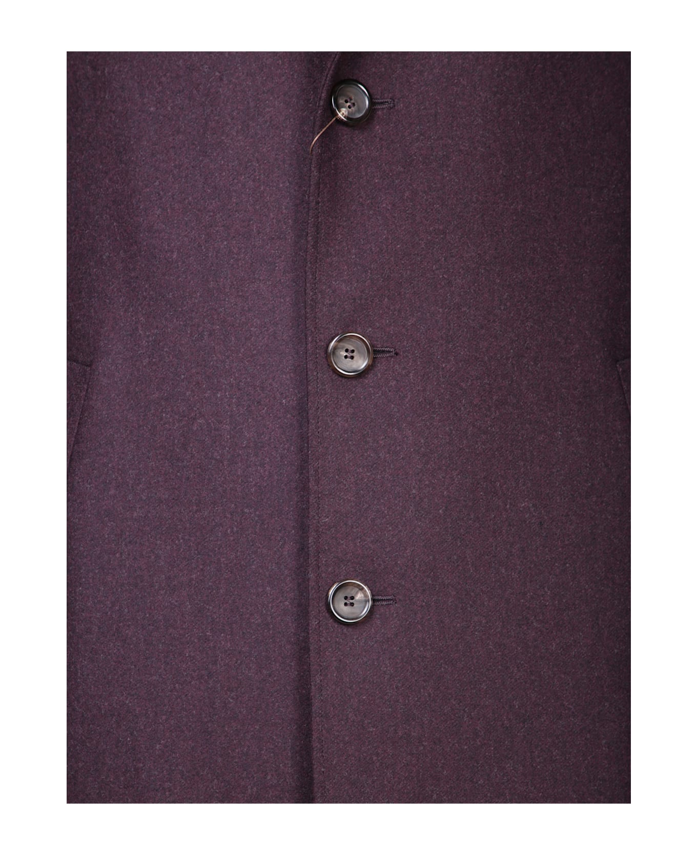 Canali Bordeaux Wool Coat - Bordeaux