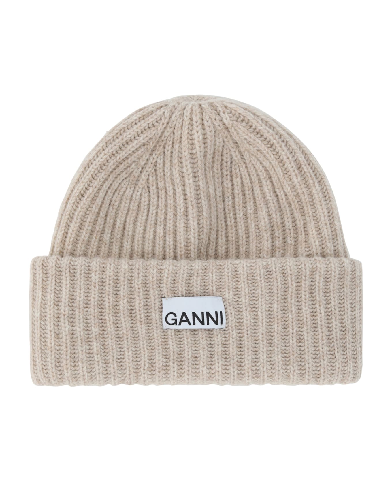 Ganni Beanie Hat - Beige
