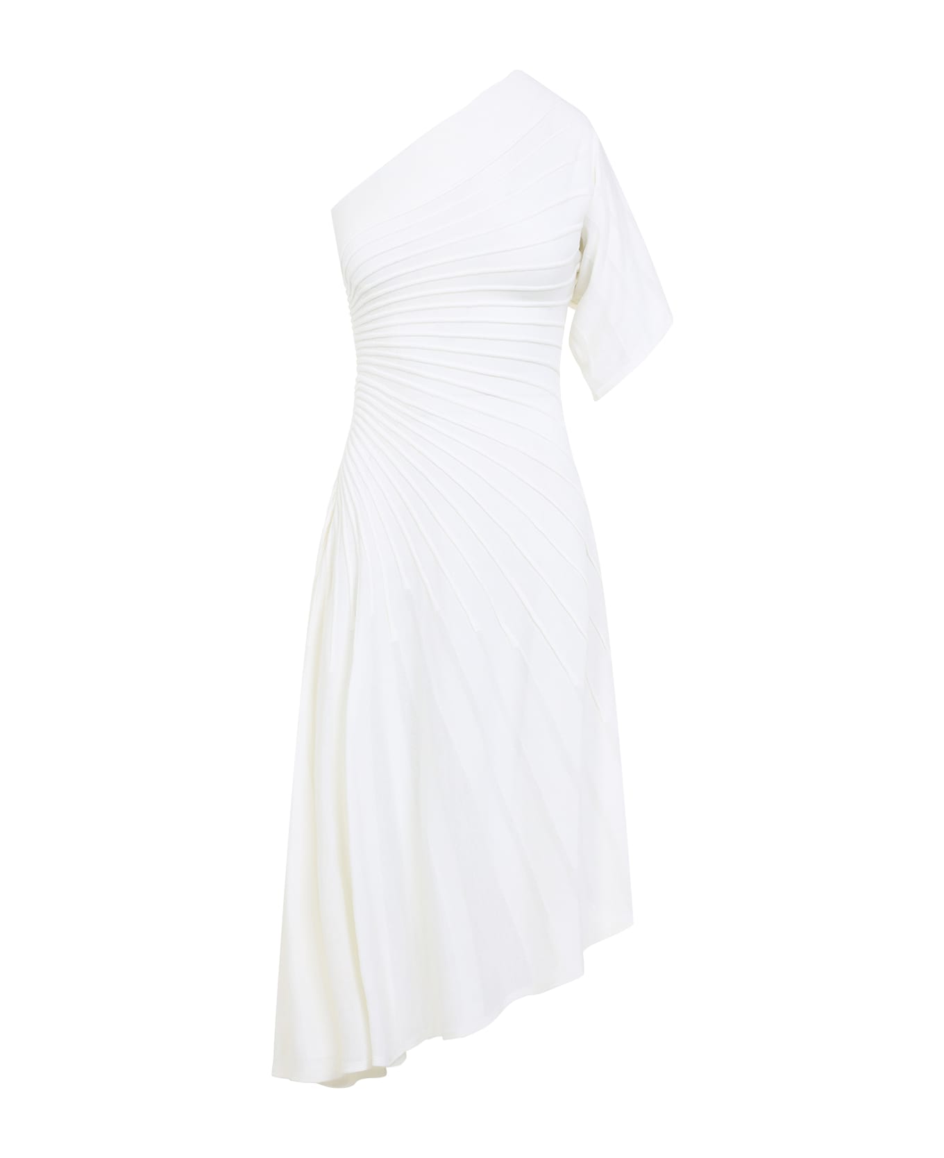 Alaia Alaïa Asym Ray Dress - Blanc Naturel