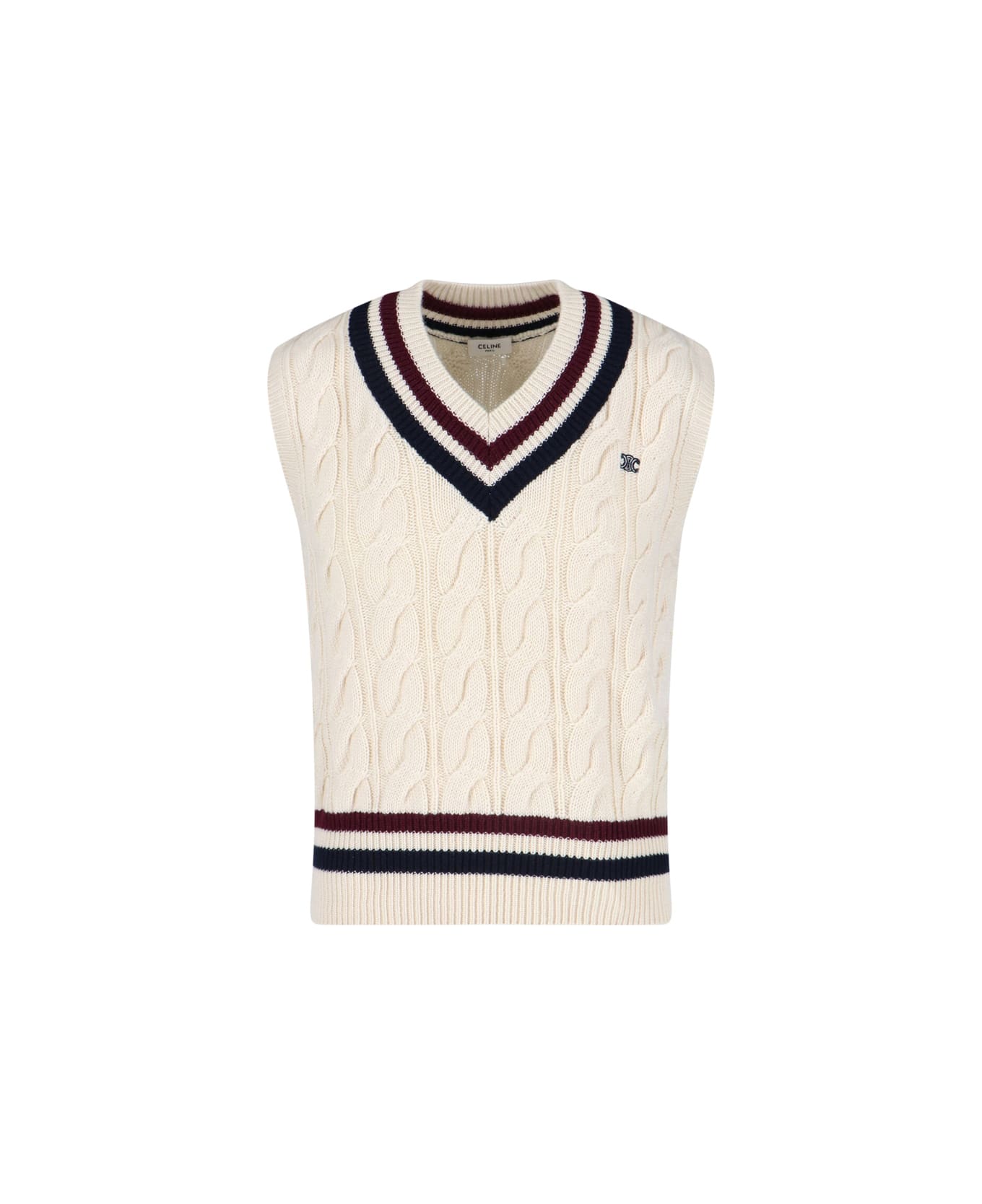 Celine 
triomphe
 Vest Sweater - Cream