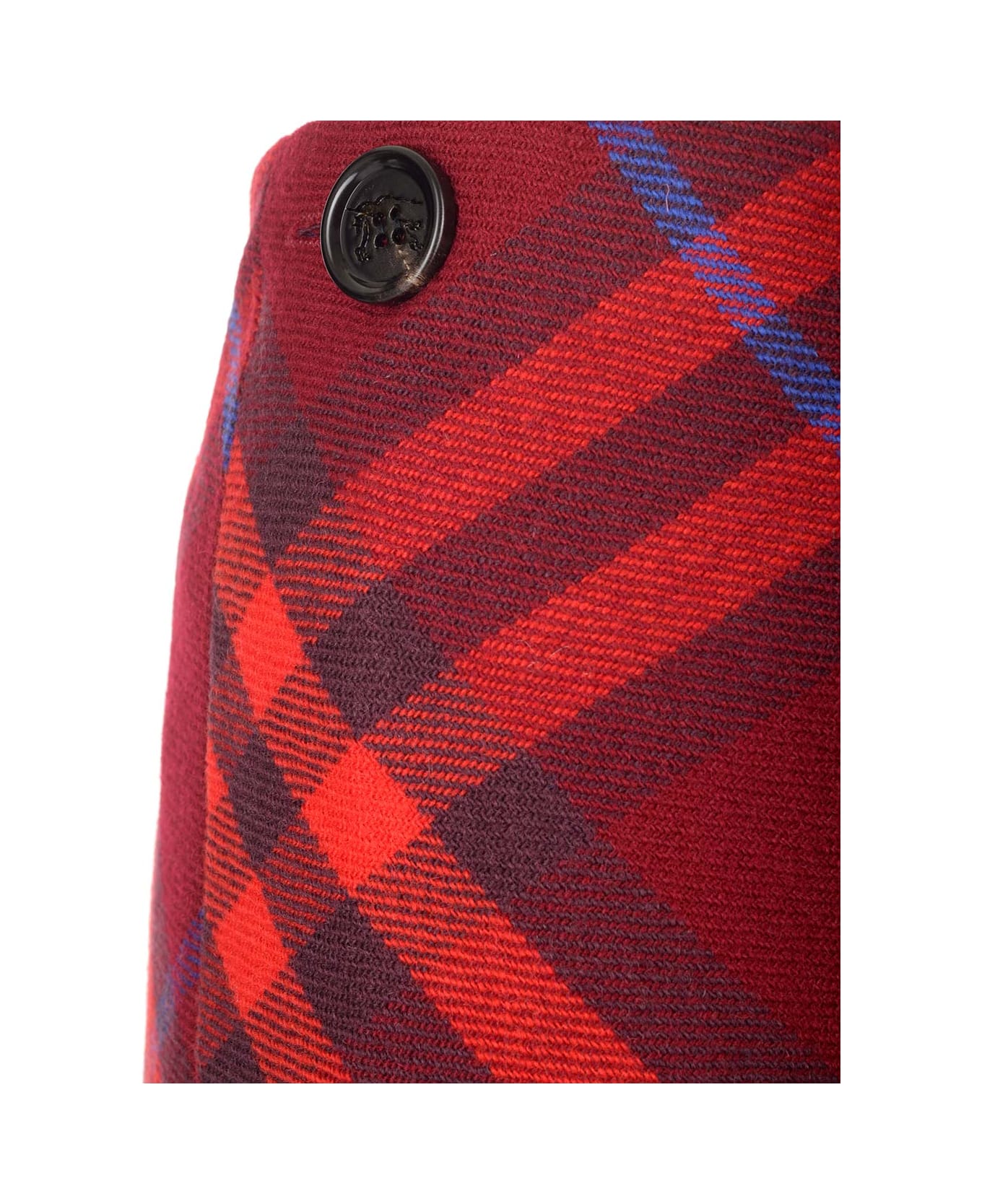 Burberry Check Pattern Wool Kilt - Red