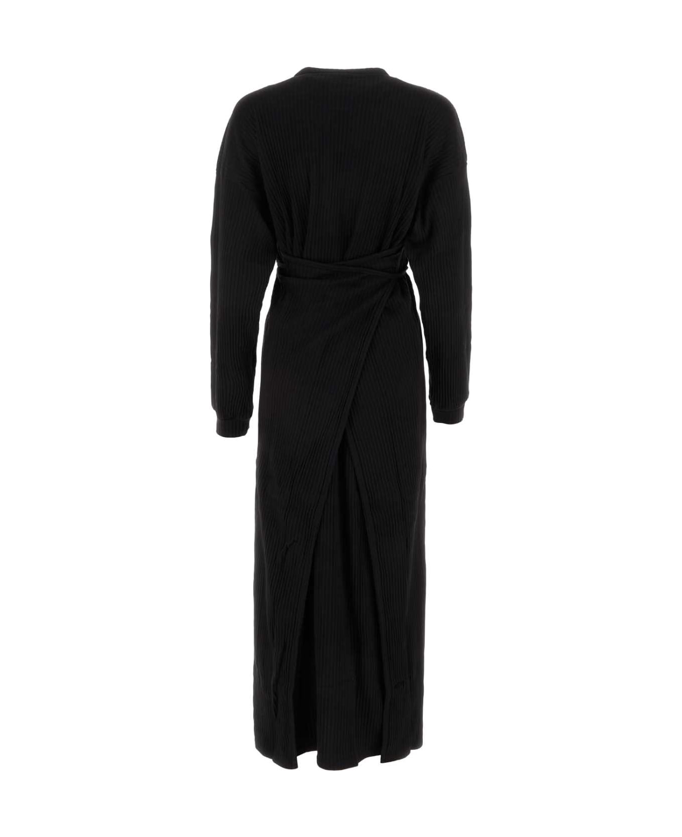 Baserange Black Cotton Dress - BLACK