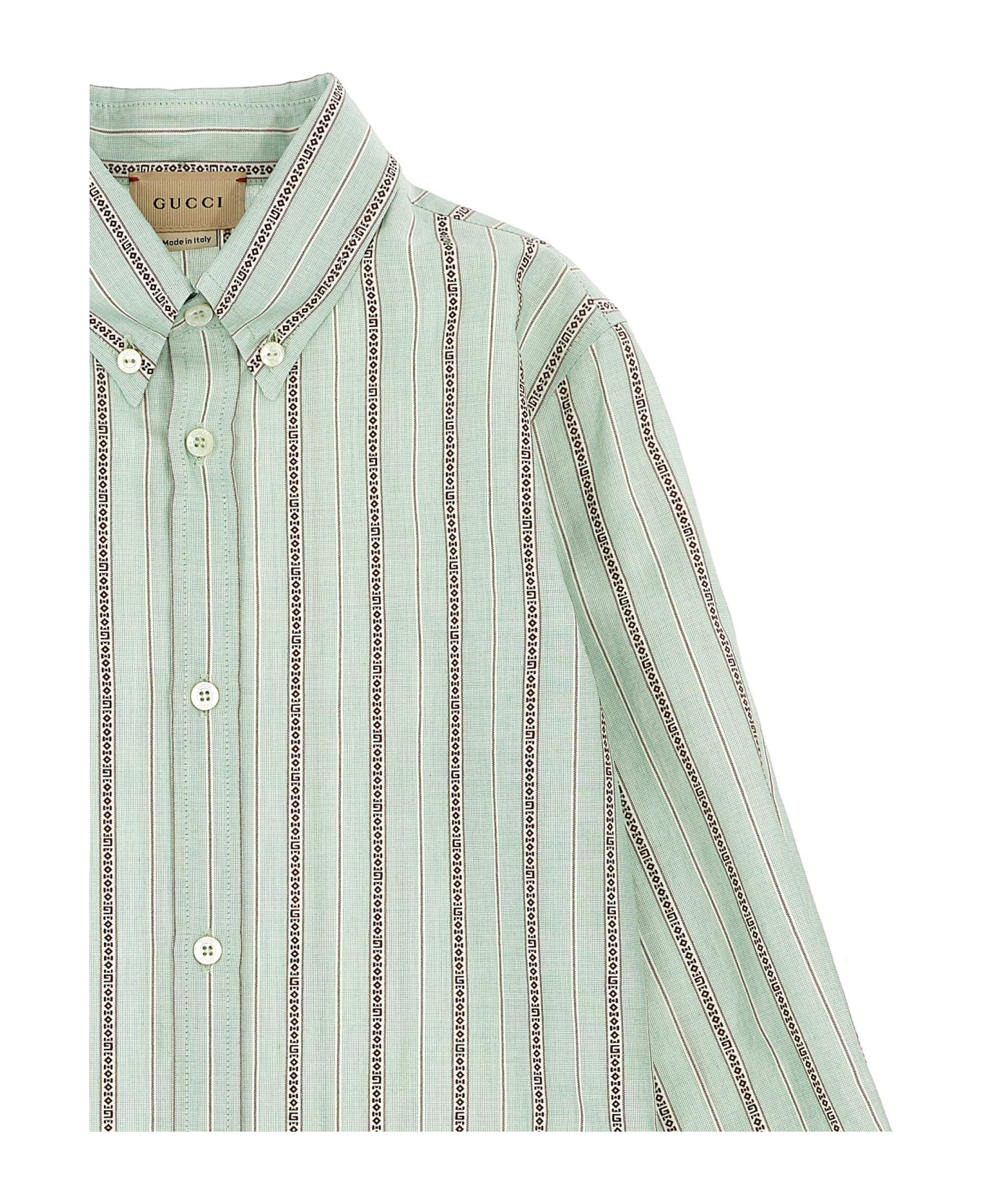 Gucci Patterned Striped Shirt - Green