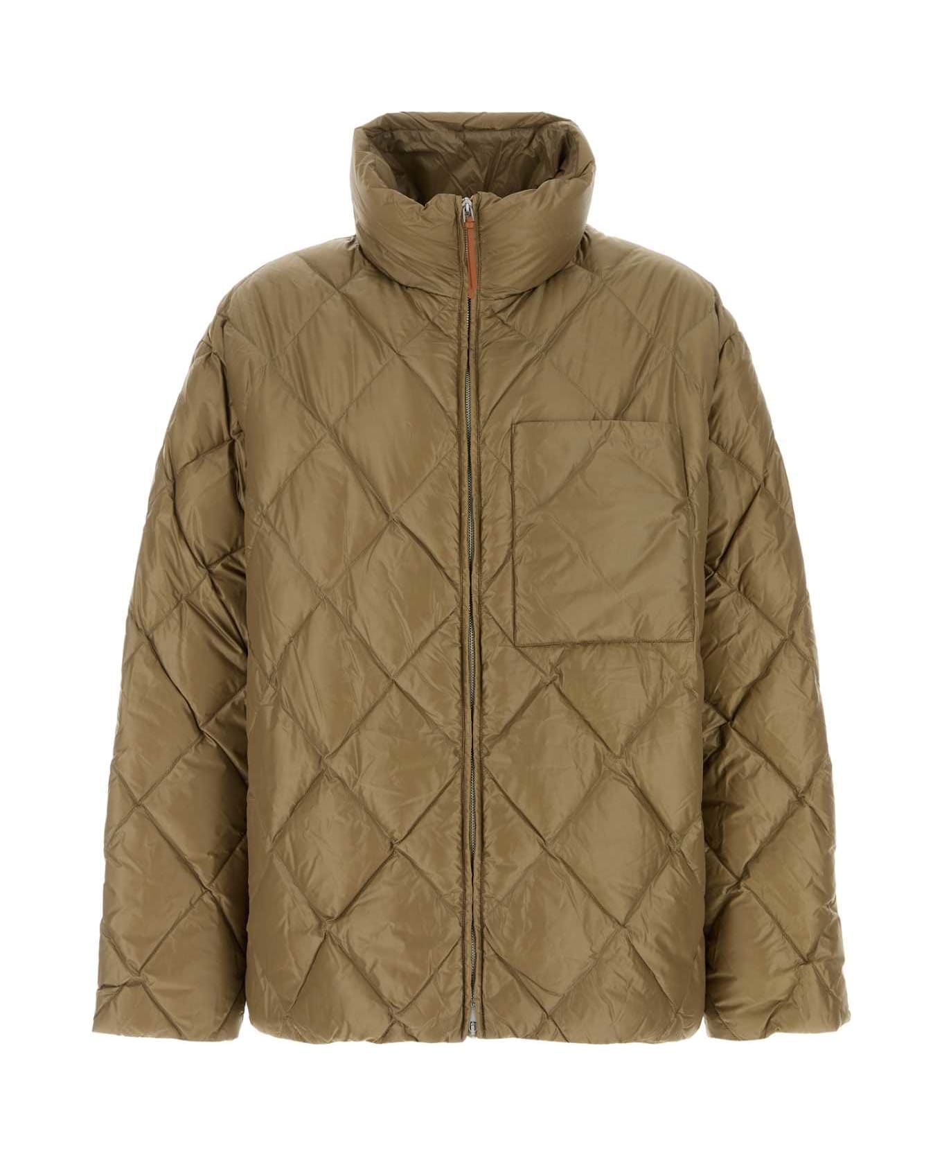 Jil Sander Khaki Nylon Down Jacket - BEAVER