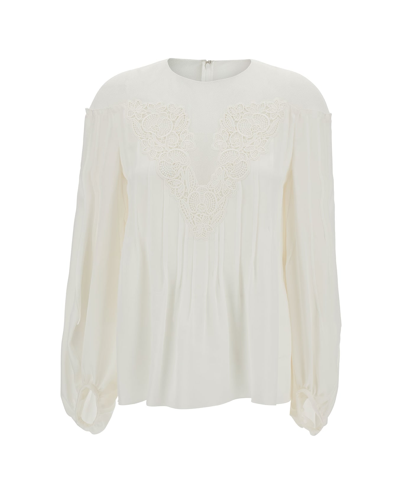 Chloé White Blouse With Tonal Embroidery In Silk Woman - White