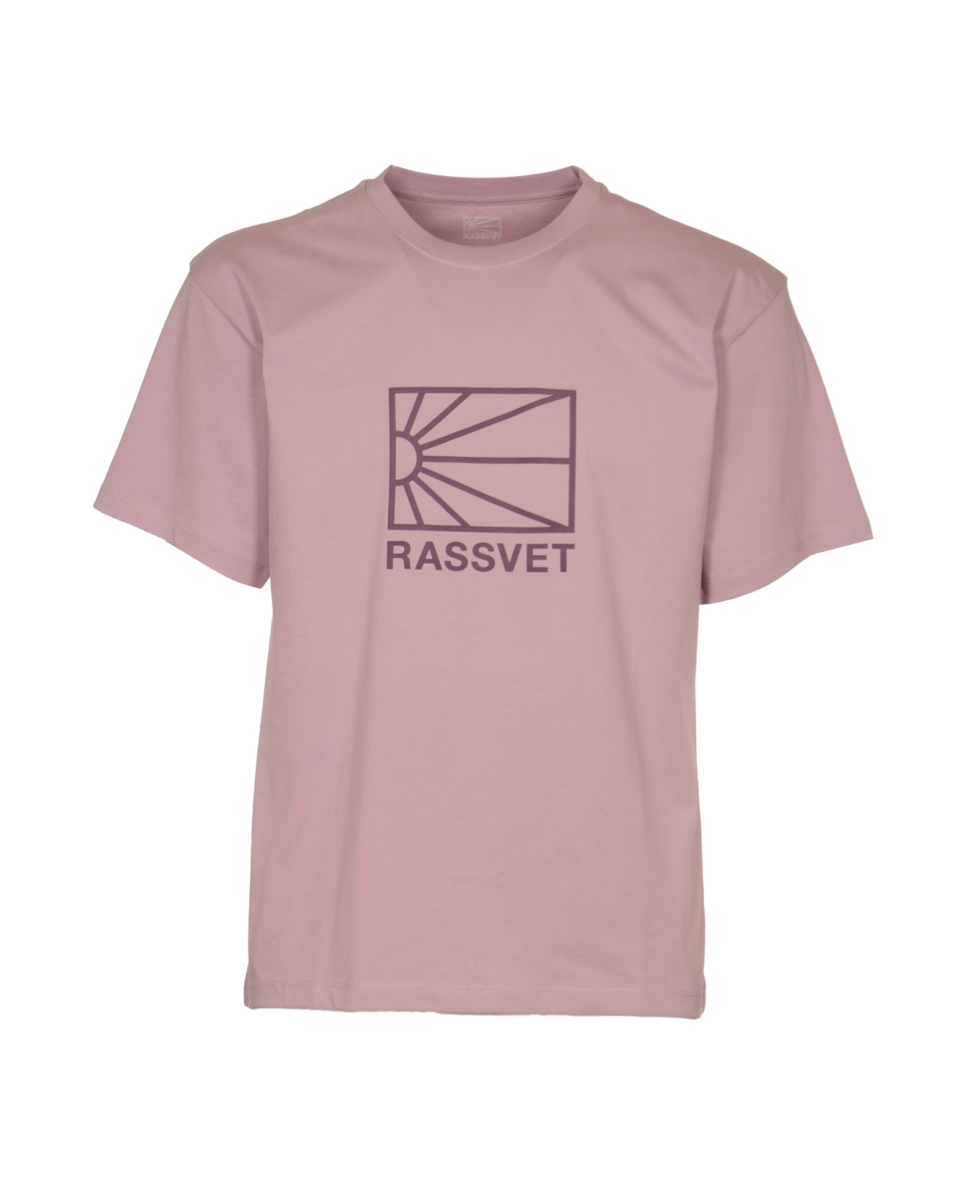Rassvet Logo Print Round Neck T-shirt - Pink シャツ
