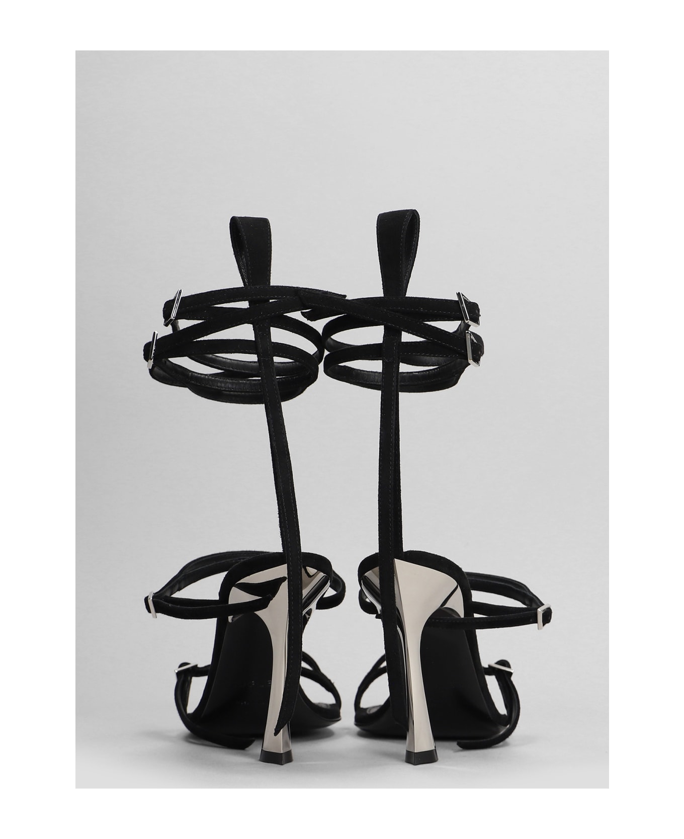 Mugler Sandals In Black Suede - black