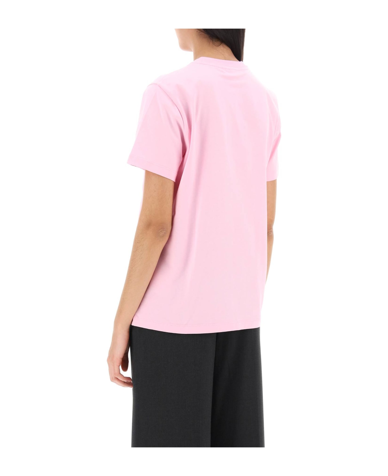 Ganni Pink Cotton T-shirt - LILACSACHET