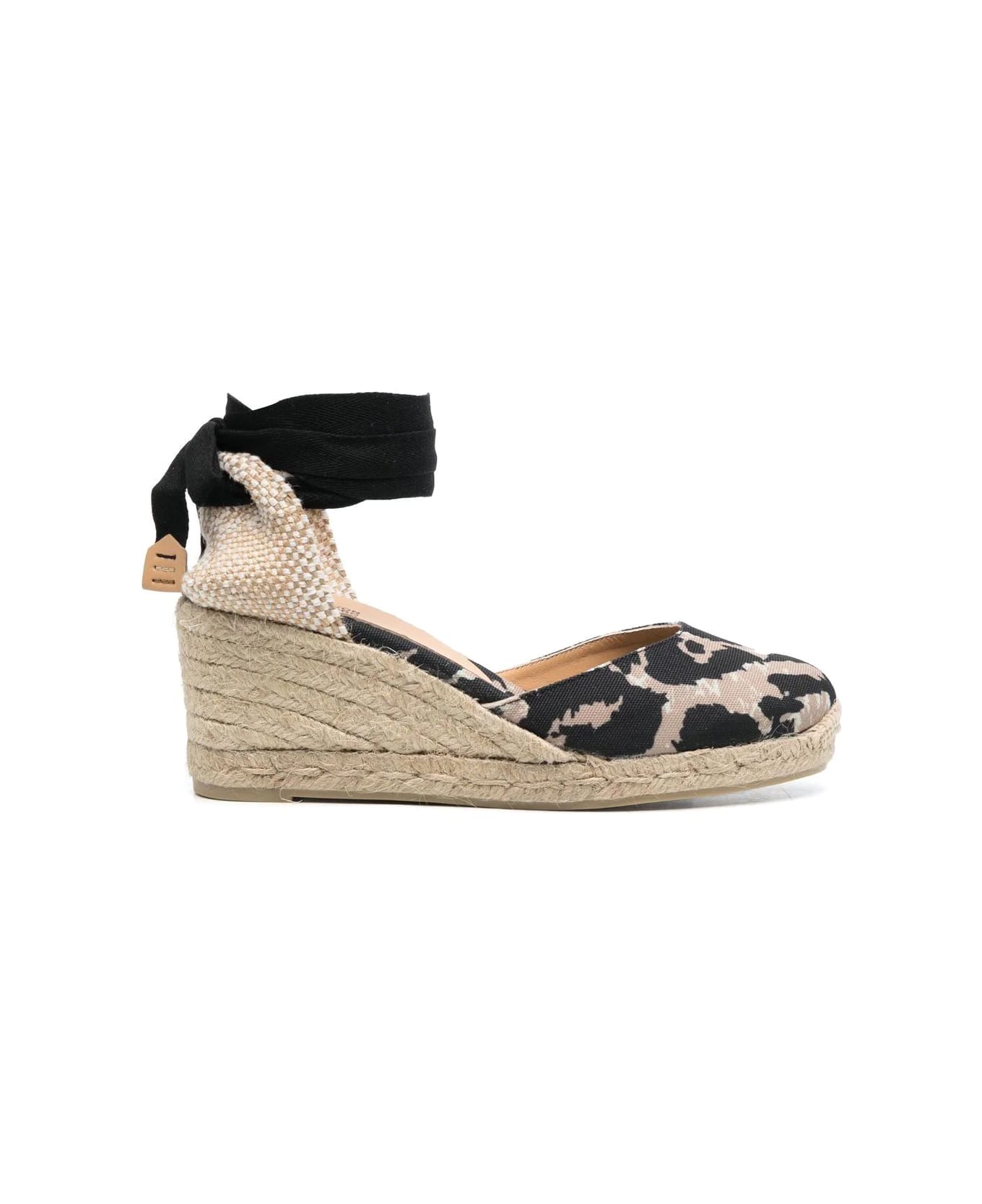 Castañer Carina Espadrilles With Laces On Ankles - Natural Black