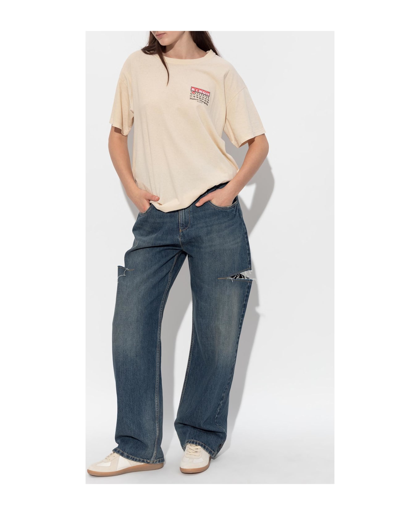 Maison Margiela T-shirt With Logo - BEIGE