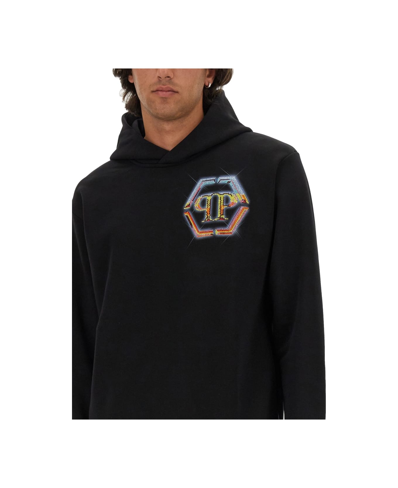 Philipp Plein Sweatshirt With Logo - BLACK