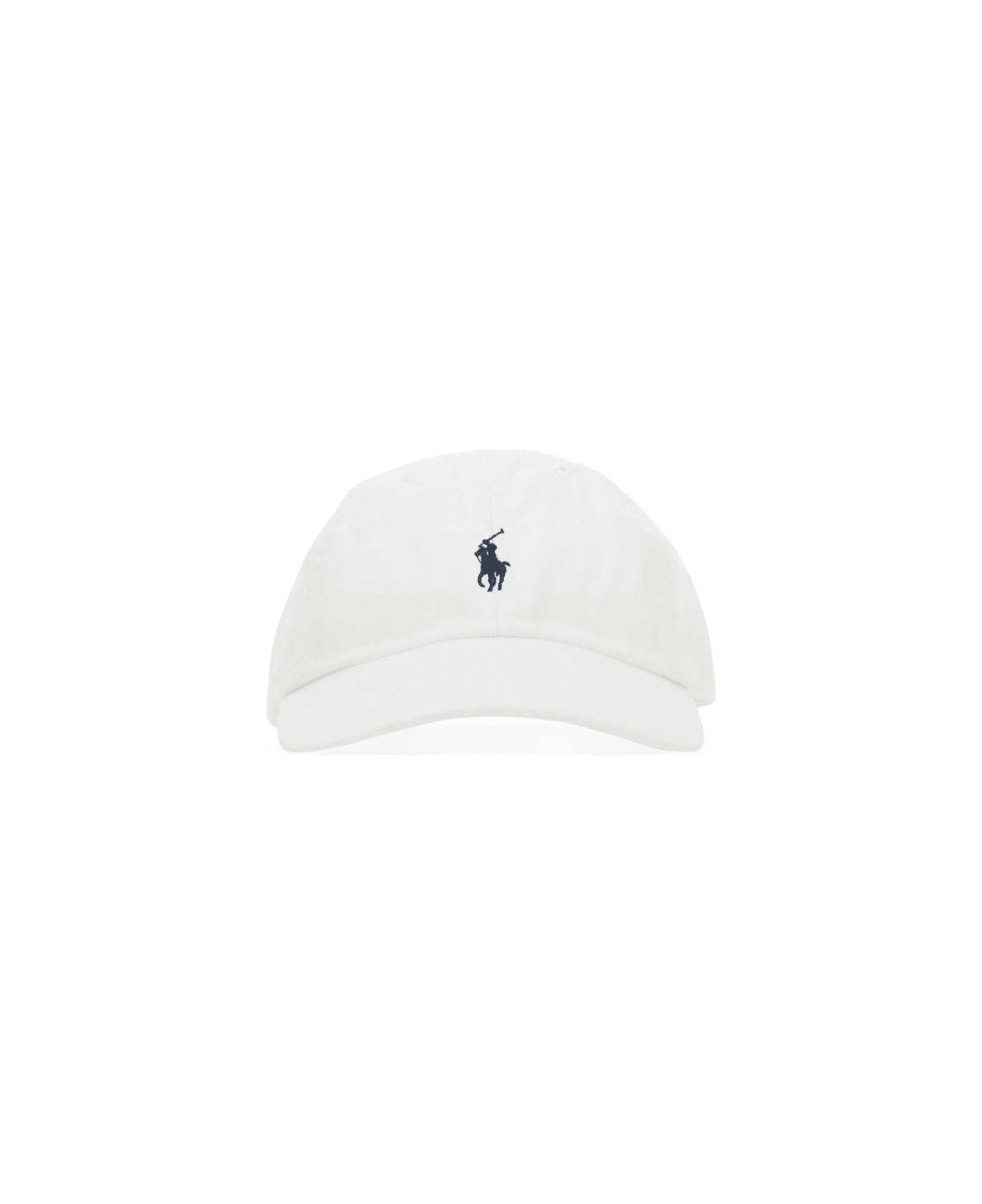 Ralph Lauren Logo Embroidered Curved Peak Baseball Cap - White