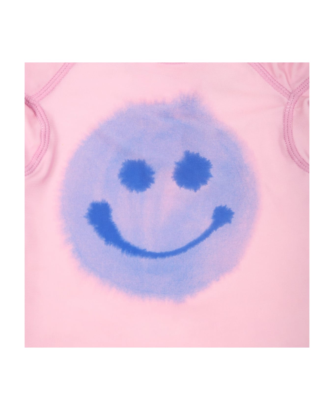 Molo Pink T-shirt For Baby Girl With Smiley - Pink Tシャツ＆ポロシャツ