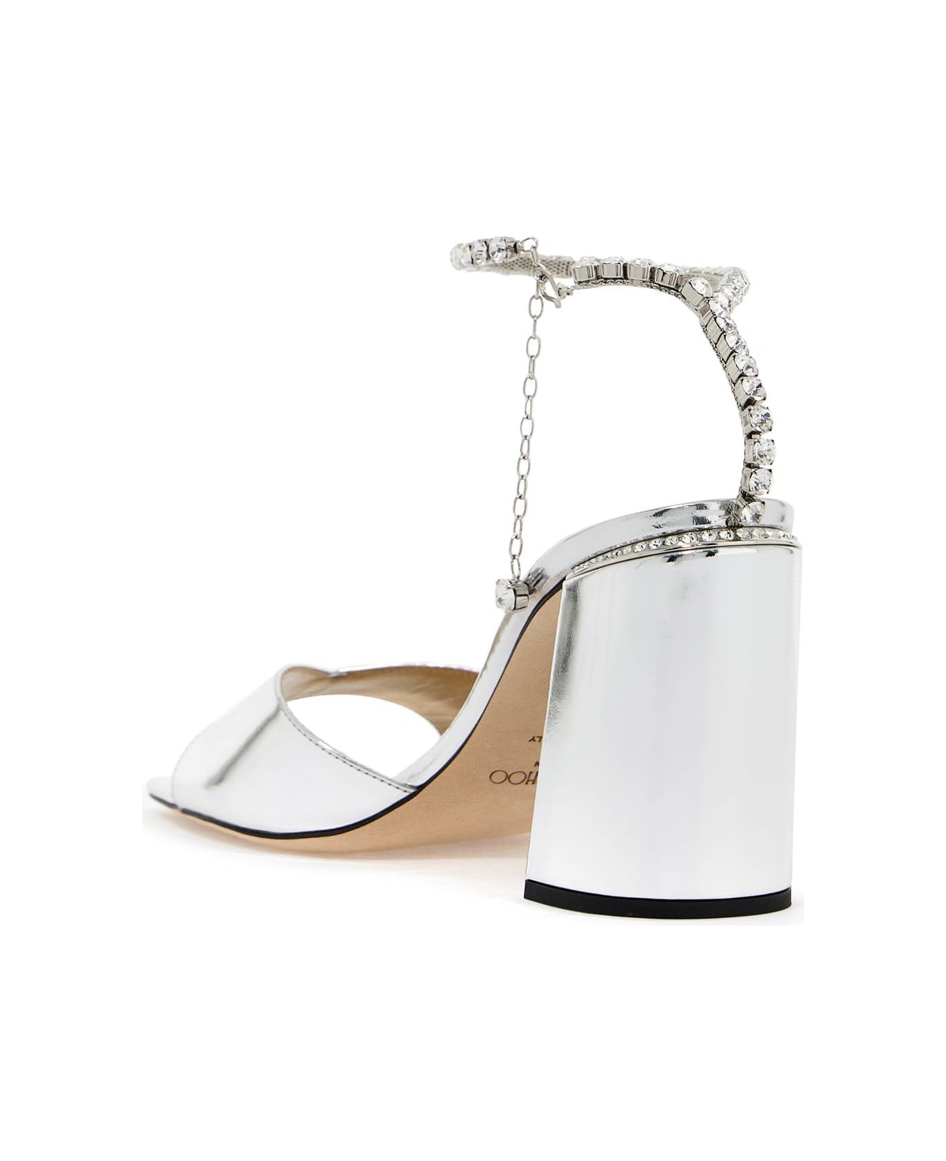 Jimmy Choo Saeda 85 Sand - SILVER CRYSTAL (Silver)