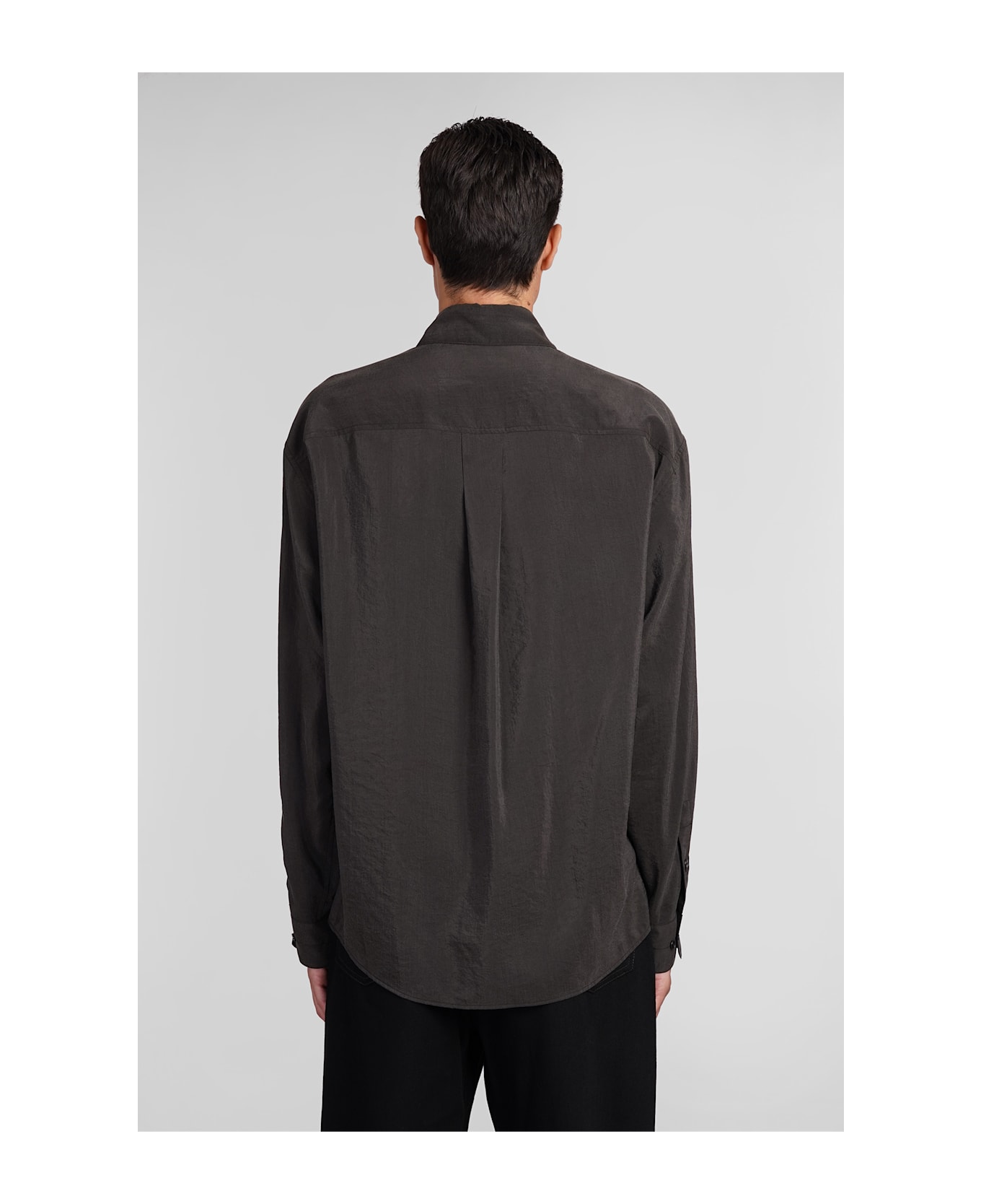 Lemaire Shirt In Brown Silk - brown