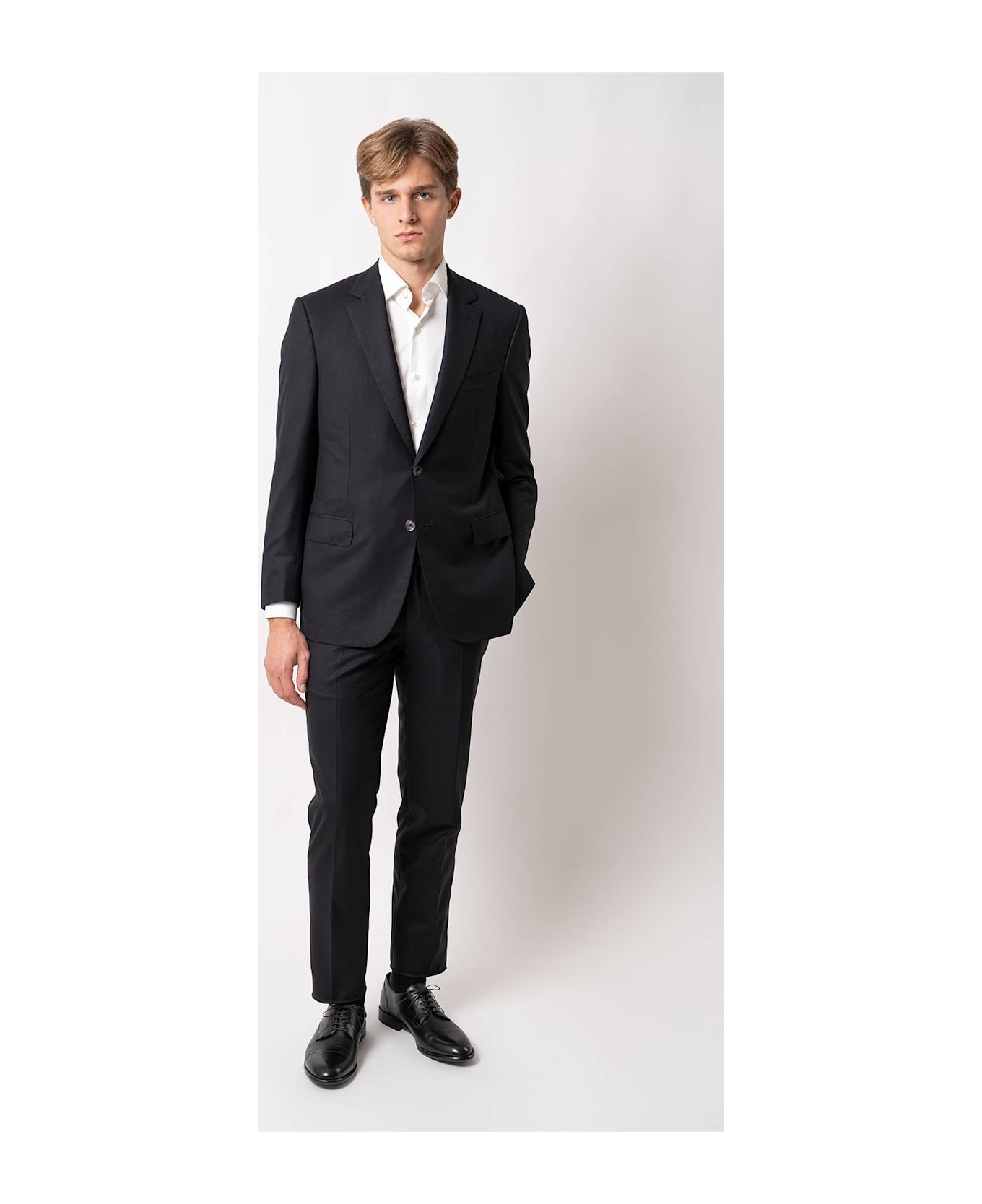 Larusmiani Single-breasted Wool Suit Londra Suit - Black