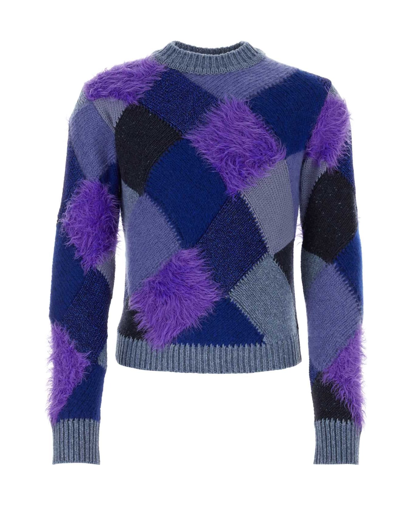 Marni Embroidered Wool Sweater - OCEAN