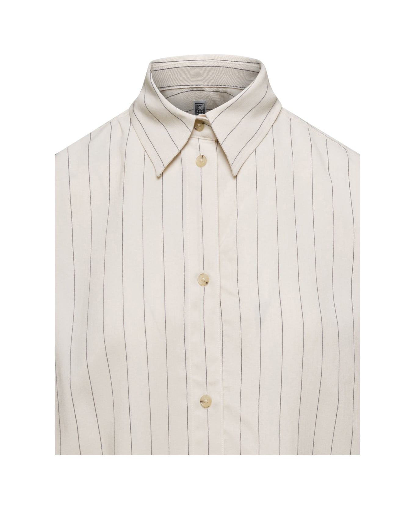 Totême Relaxed Pinstriped Shirt - White/black