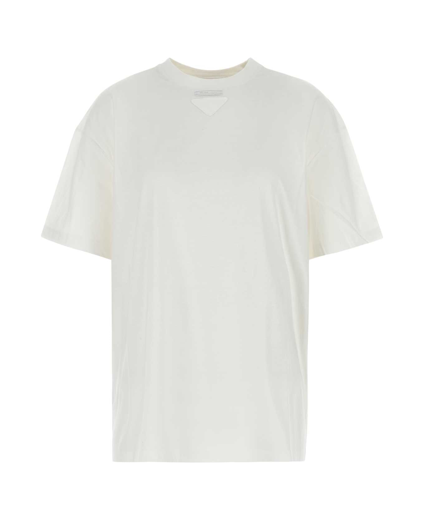 Prada White Cotton Oversize T-shirt - BIANCO