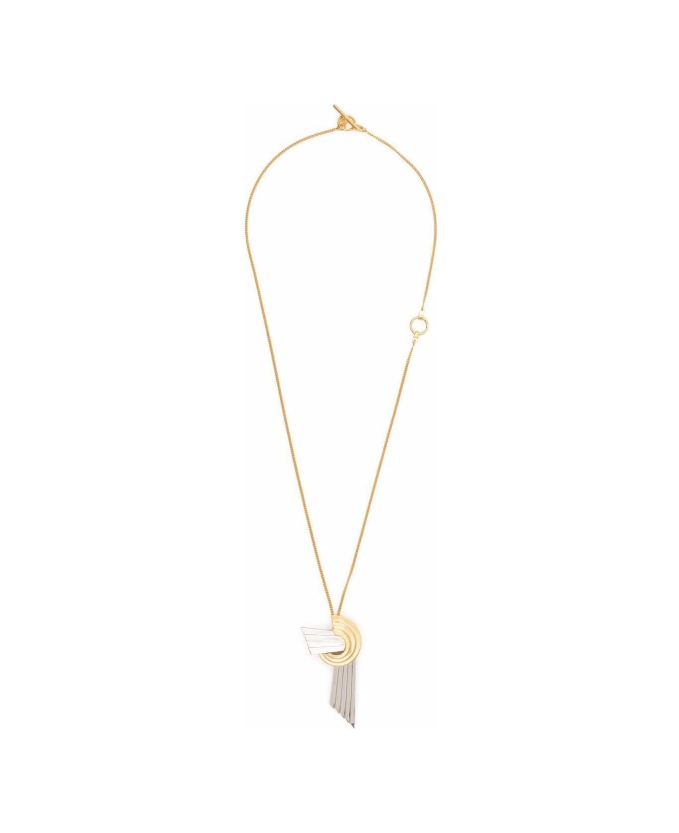 Leda Madera Meryl Brass Necklace With Pendant Detail - Metallic ネックレス