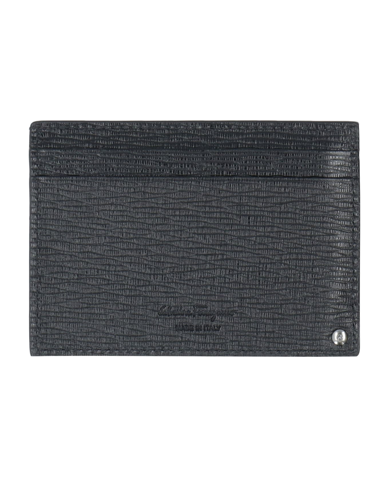 Ferragamo Gancini Leather Card Holder - black