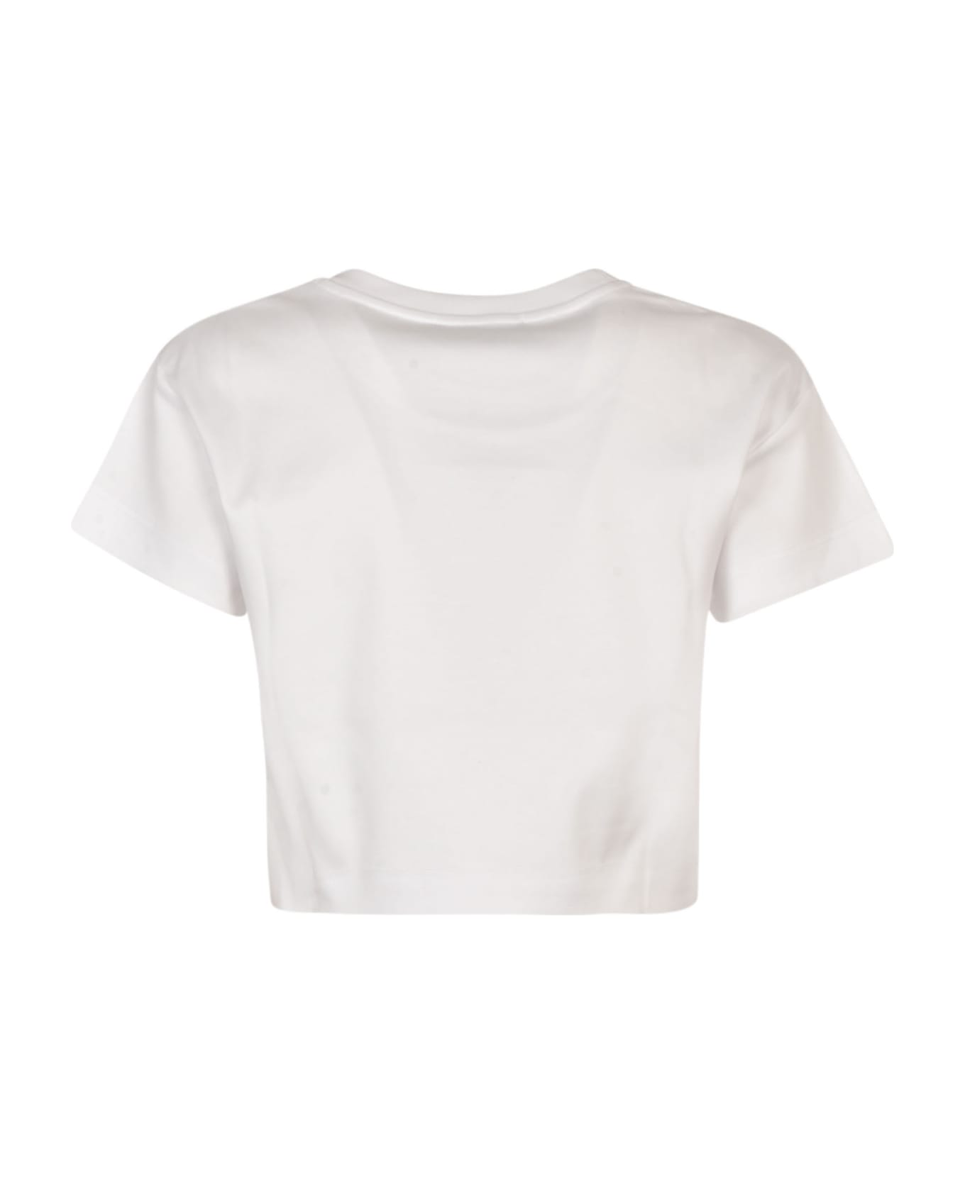 Dolce & Gabbana Logo Plaque Cropped T-shirt - Optic White