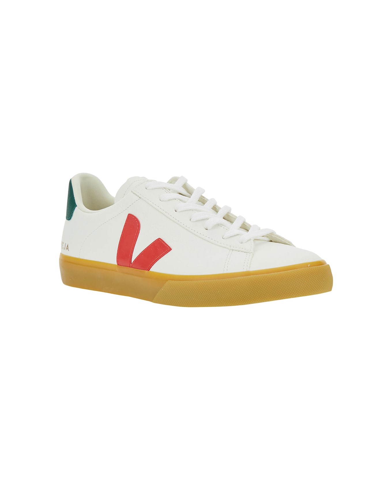 Veja 'campo' White Low Top Sneakers With Logo Detail In Leather Man - White