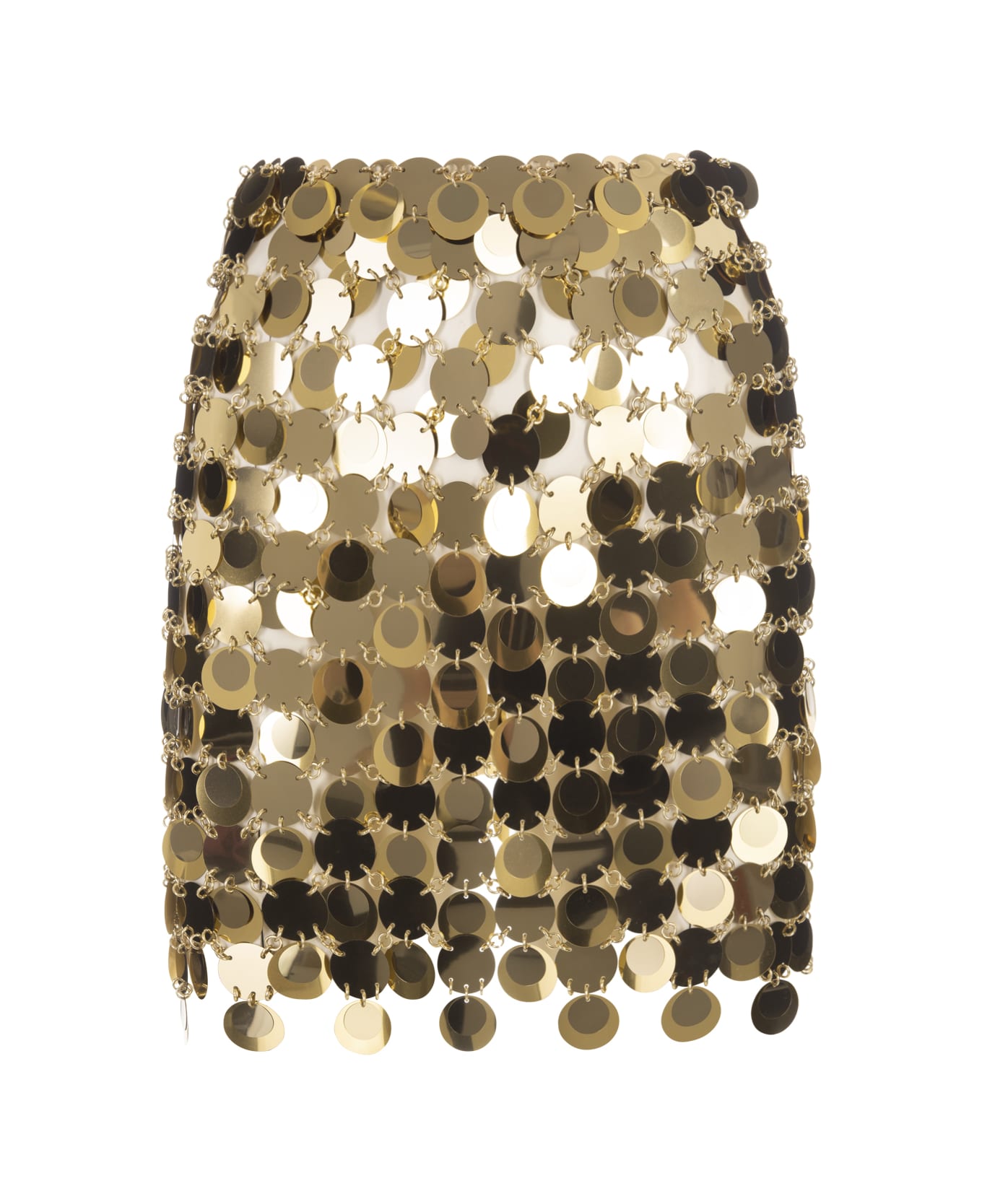 Paco Rabanne Mini Skirt With Golden Mirror Effect Discs - ORO