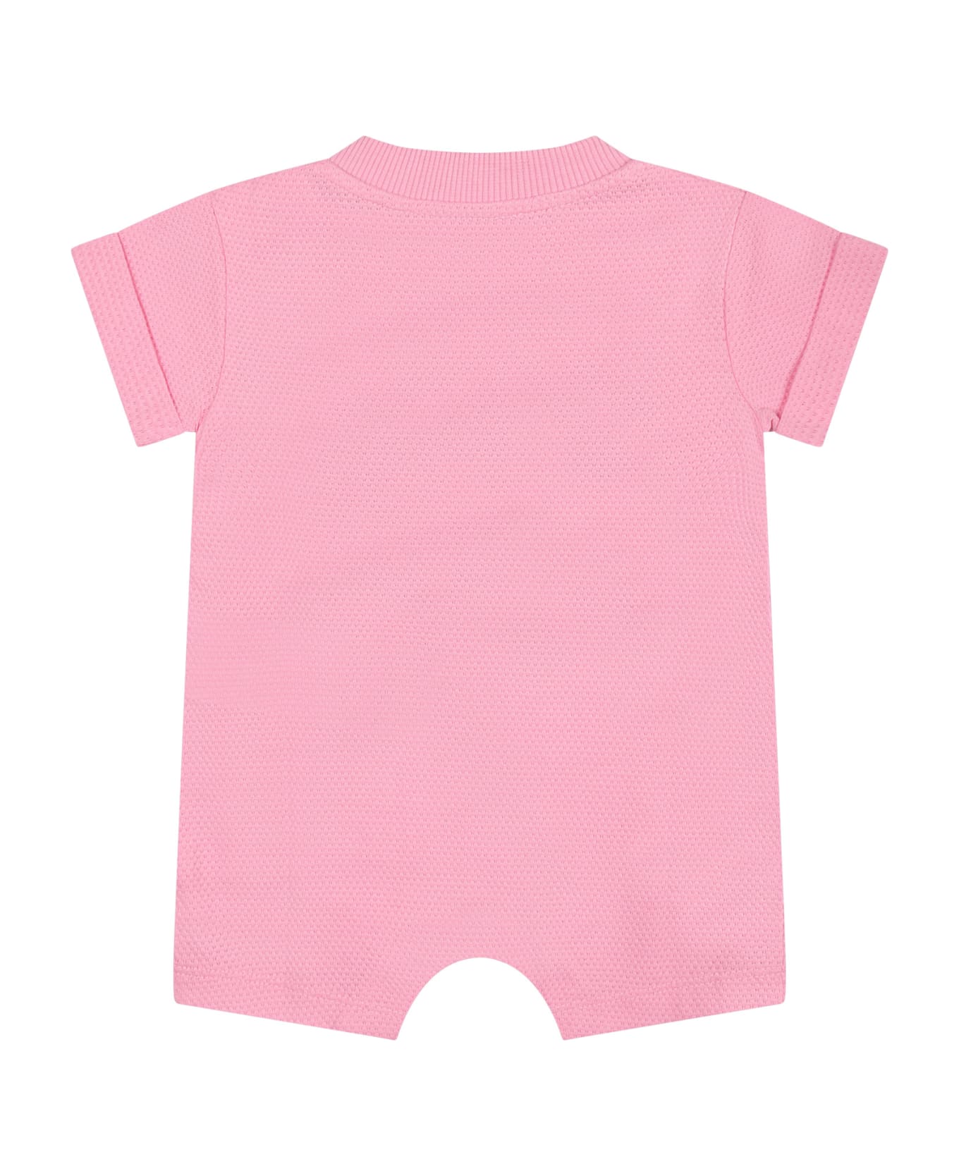 Moschino Pink Romper For Baby Girl With Teddy Bear - Pink