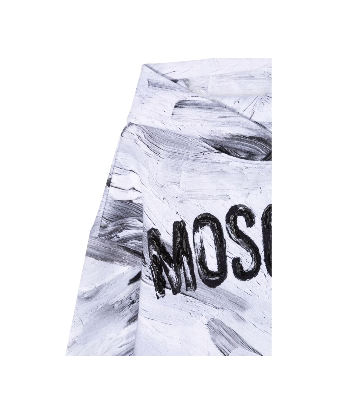 Moschino Felpa In Cotone Con Cappuccio - WHITE