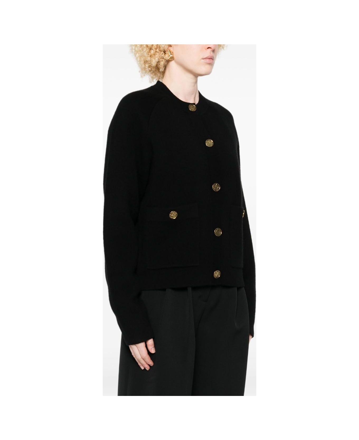 Totême Cashmere And Wool Cardigan - Black