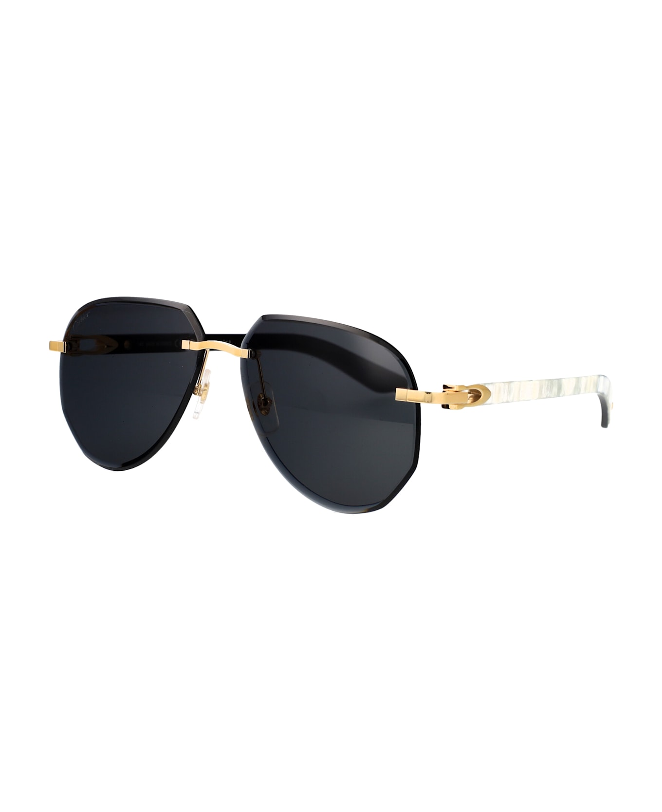 Cartier Eyewear Ct0440s Sunglasses - 002 GOLD WHITE GREY