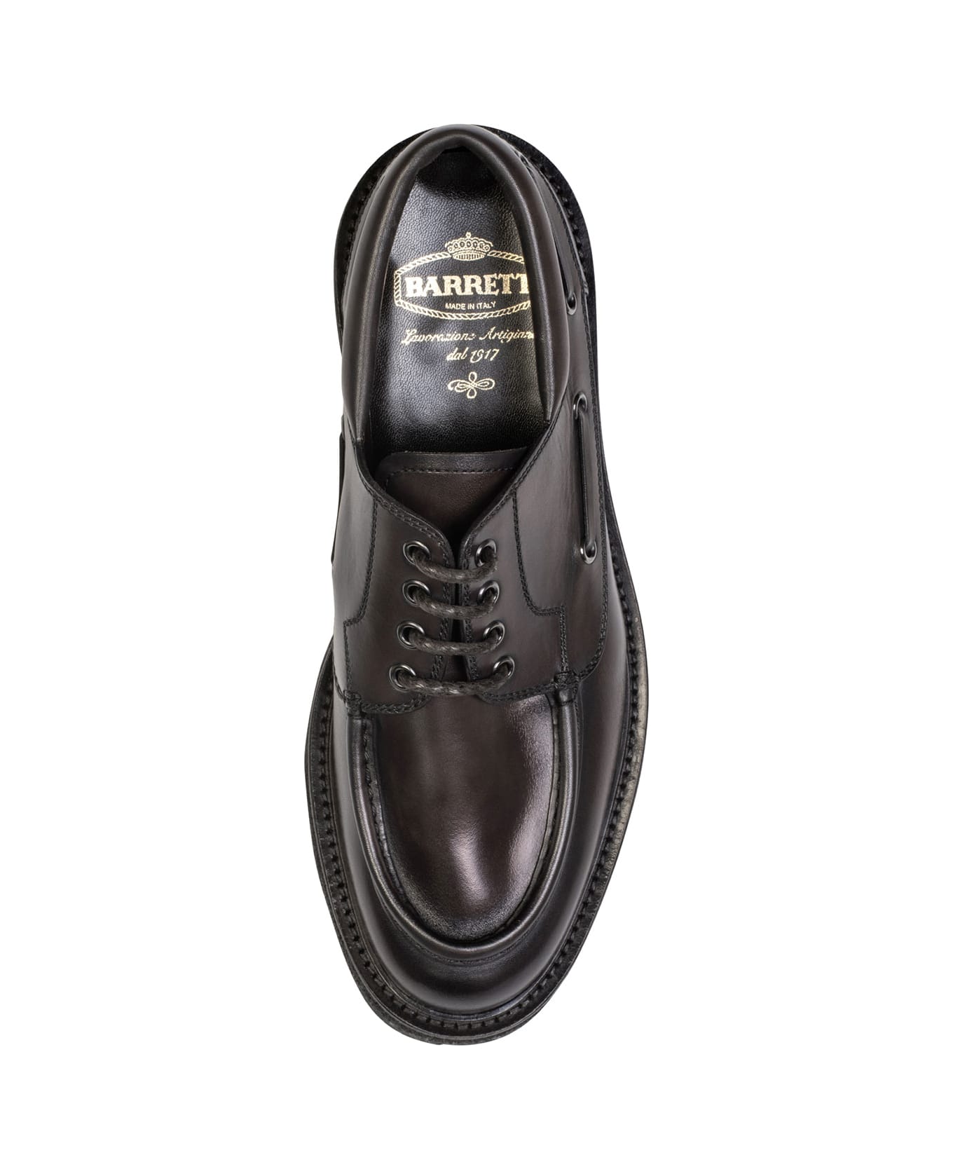 Barrett Leather Derby With Track Sole - TESTA DI MORO