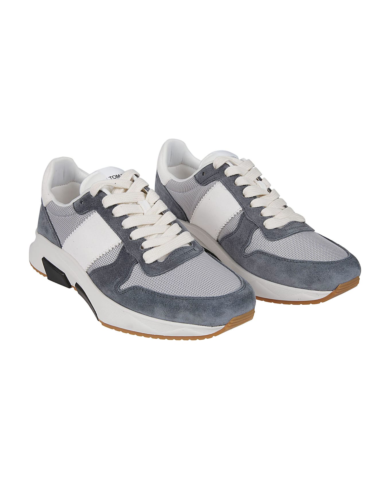 Tom Ford Jago Low Top Sneakers - Silver/petrol Blue/white