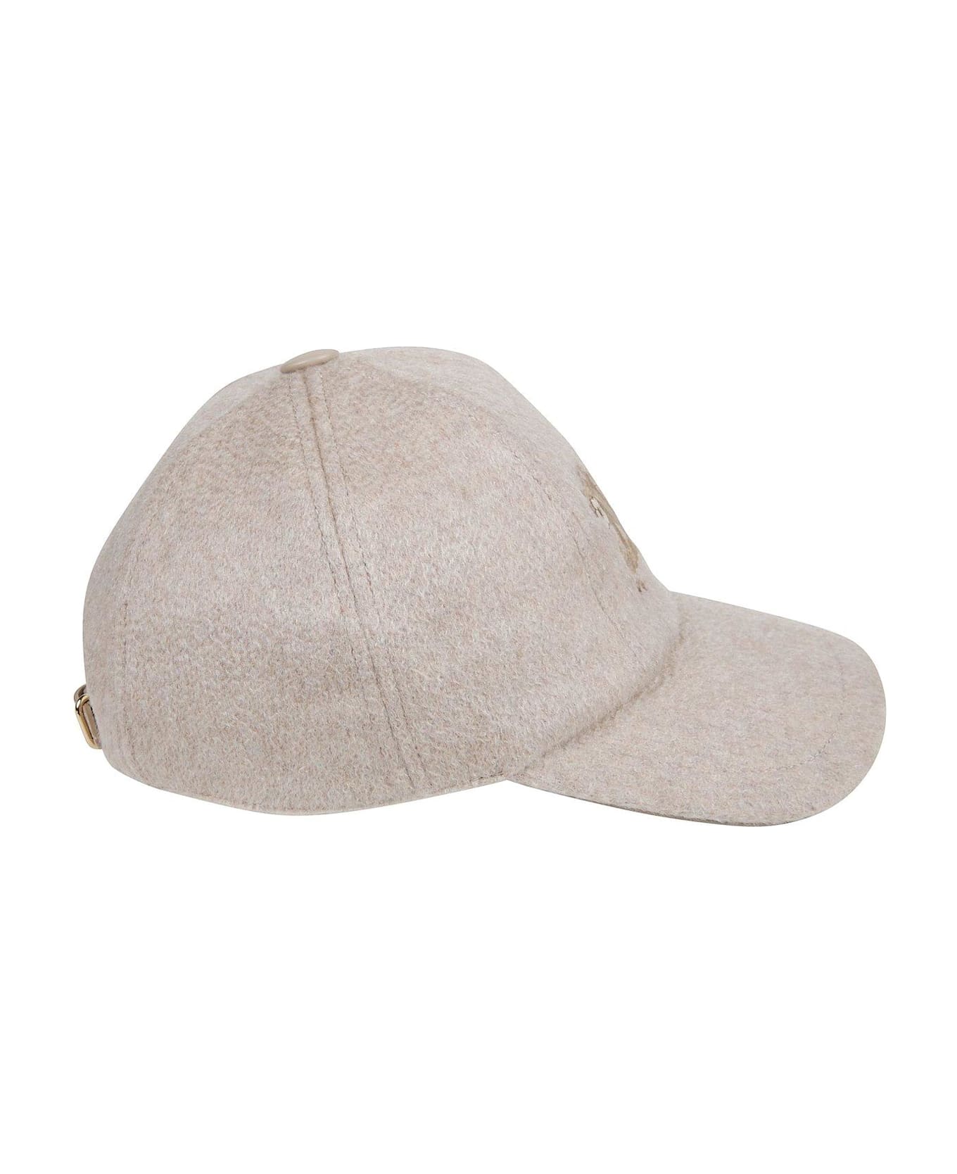 Max Mara Logo Embroidered Baseball Cap - Beige