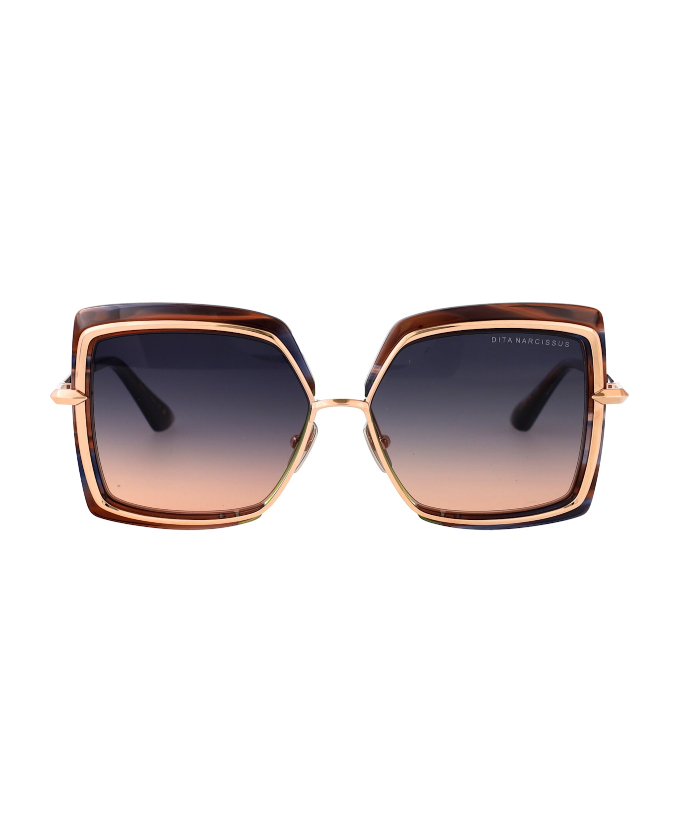 Dita Narcissus Sunglasses - San Ono Swirl - Rose Gold w/ Grey to Peach Gradient