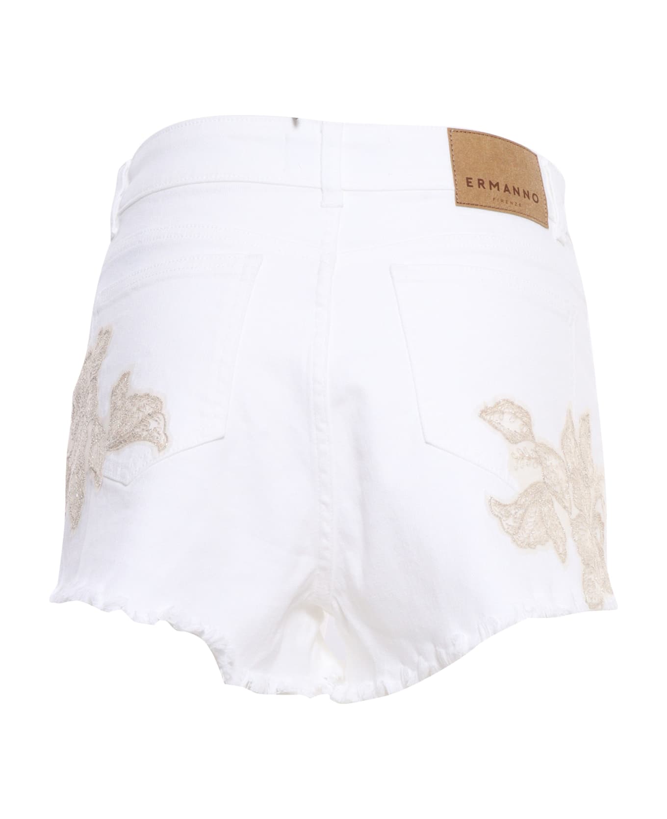 Ermanno Ermanno Scervino White Shorts With Rhinestones - WHITE ショートパンツ