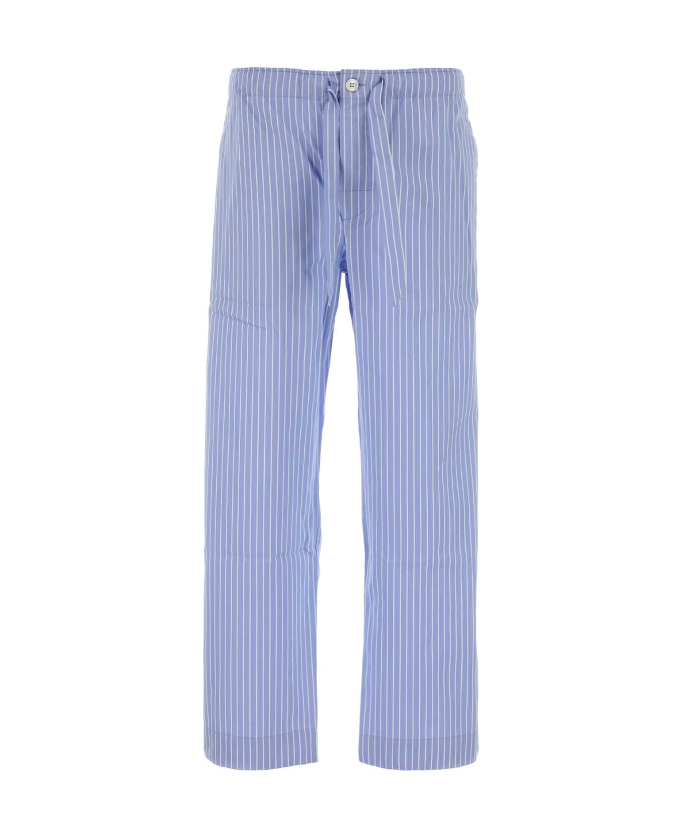 Tekla Embroidered Cotton Sateen Pant - EVENINGBLUE