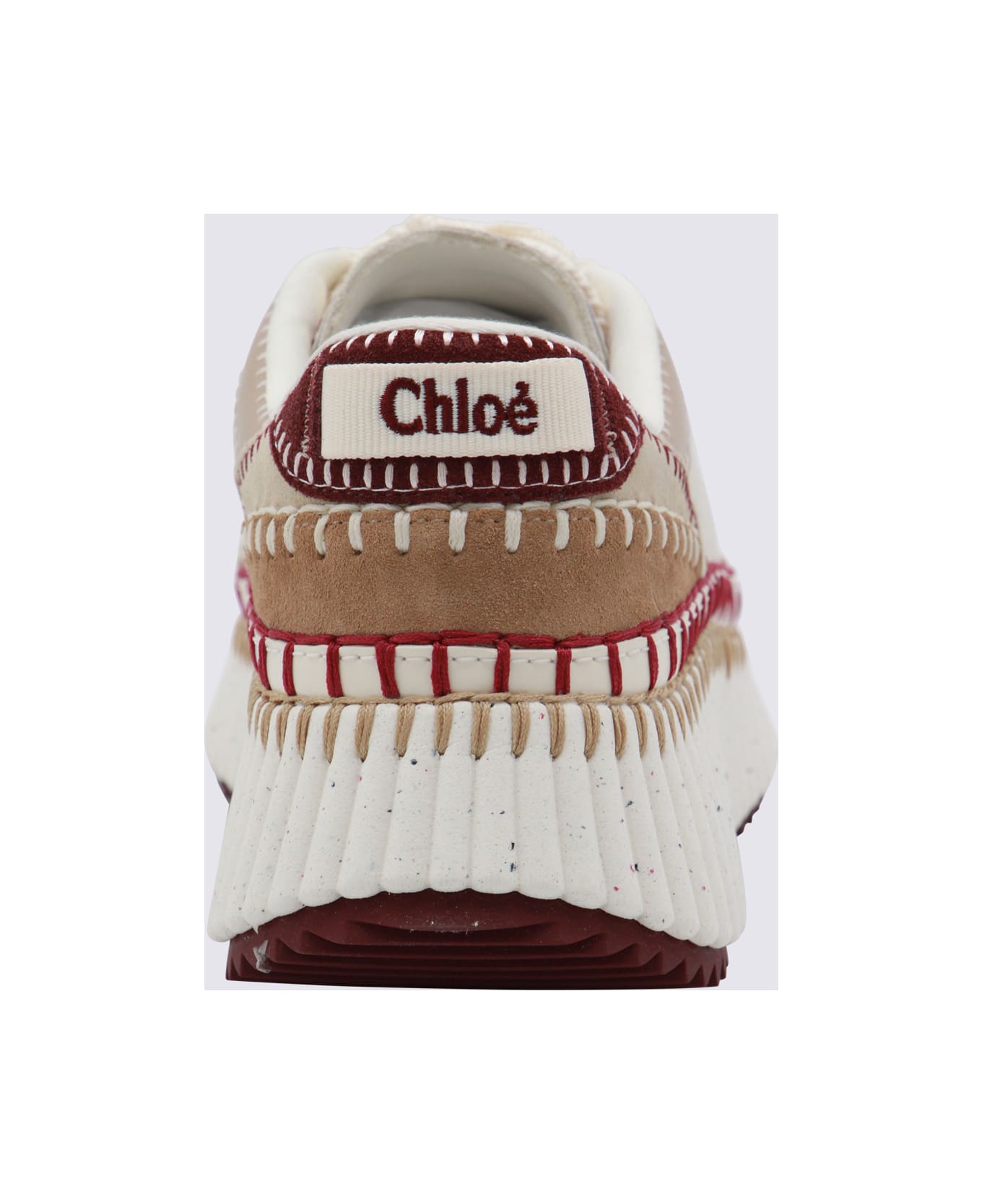 Chloé Beige And Red Nama Sneakers - BEIGE/PURPLE